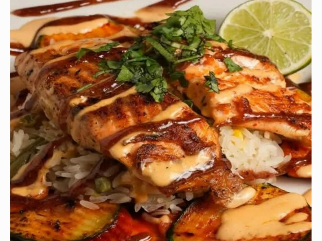 Raspberry Chipotle Salmon.