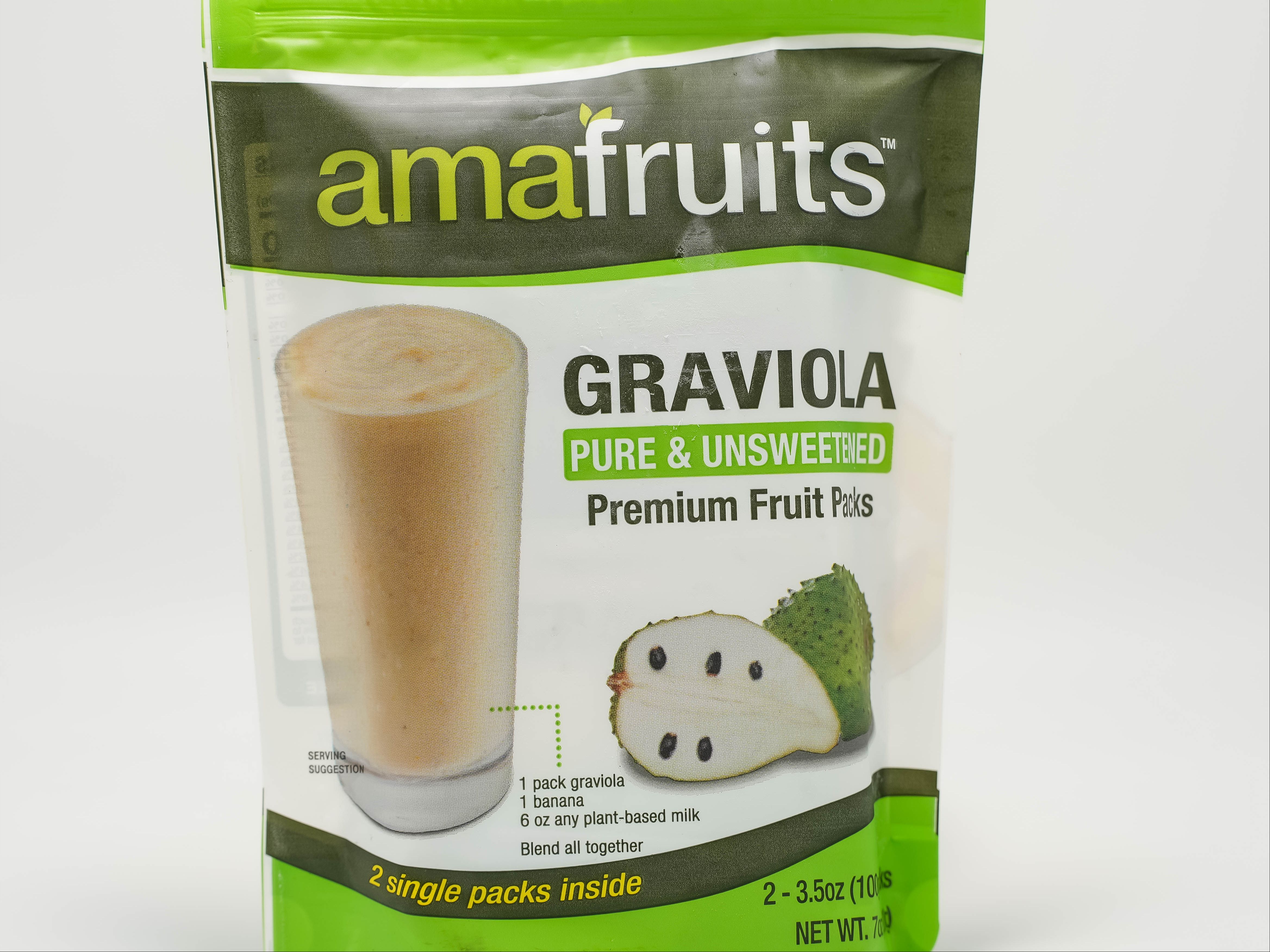Amafruits Graviola Pure & Unsweetened, (2) 3.5oz.