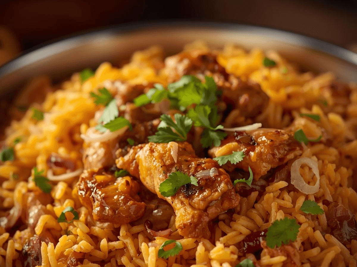 Aavakai Chicken Dum Biryani.