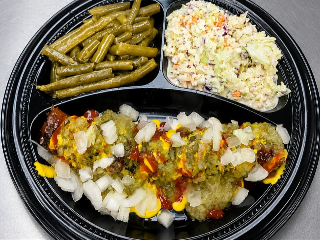 Smoked Sausage + 2 Sides.