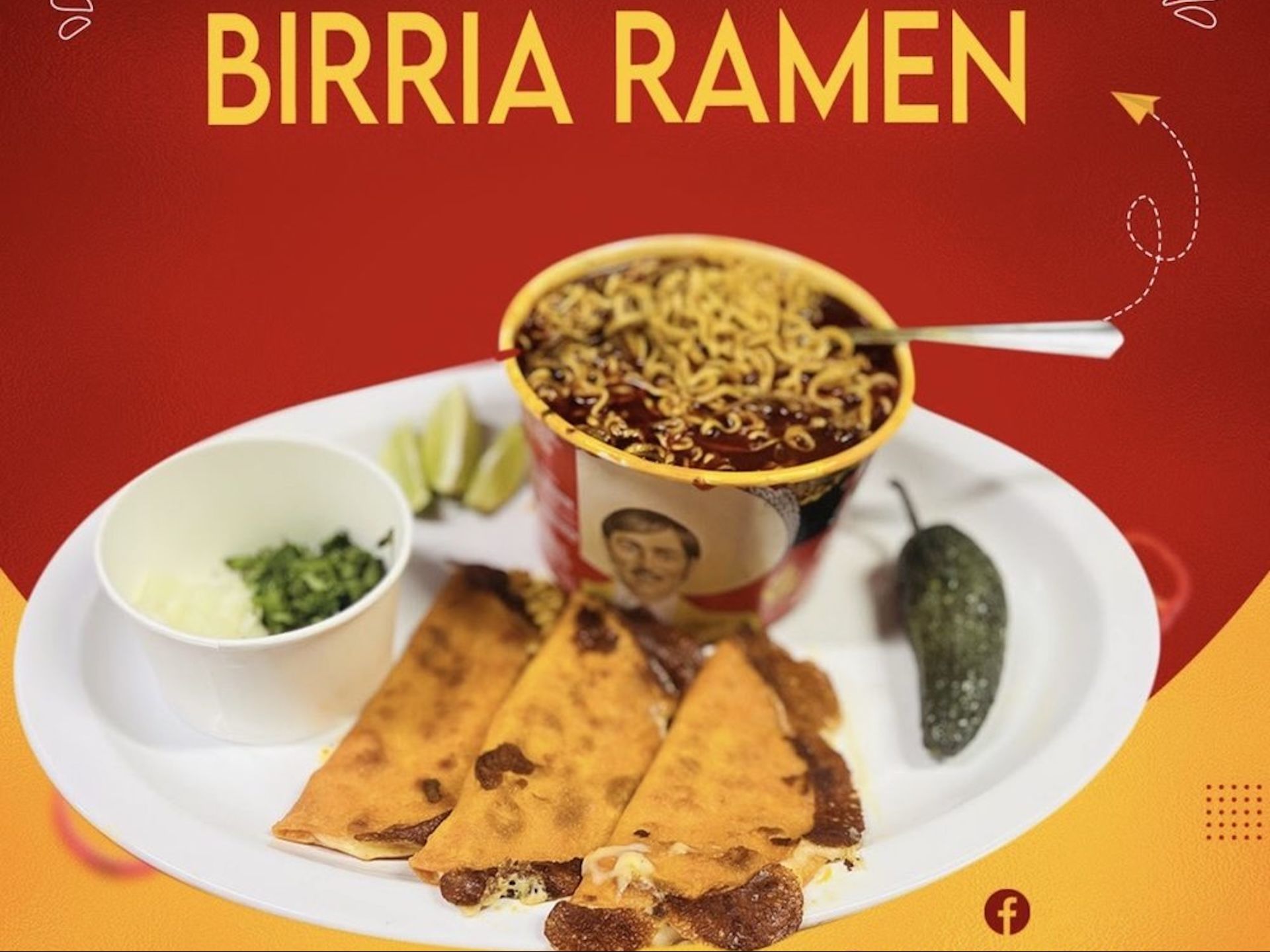 Birria ramen plate.