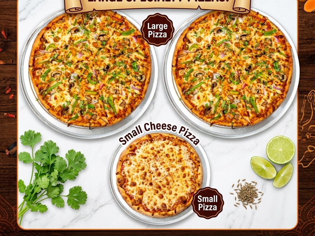 Free Small Cheese Pizza With 2 Large Speciality