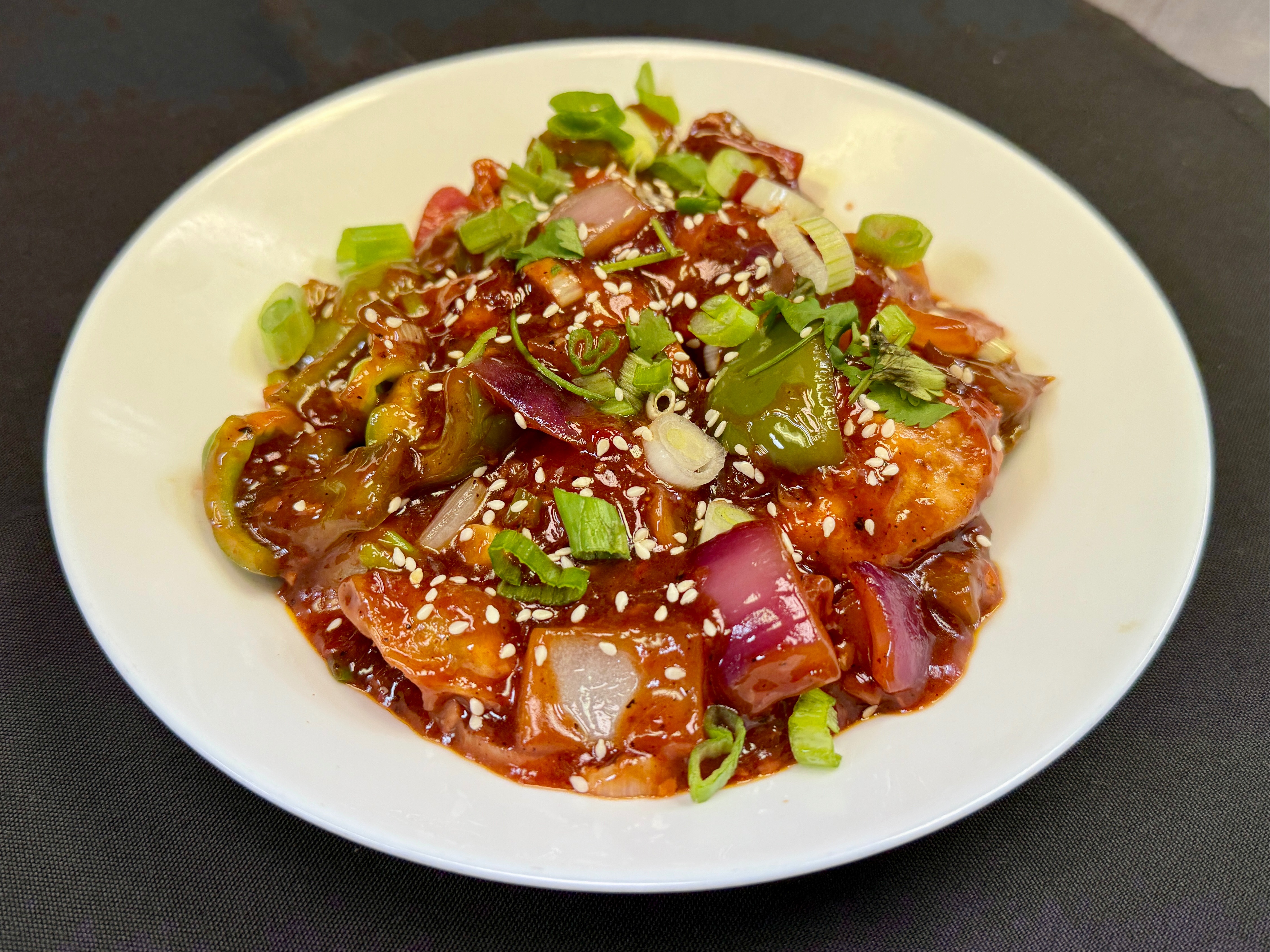 Manchurian Chicken Momos.