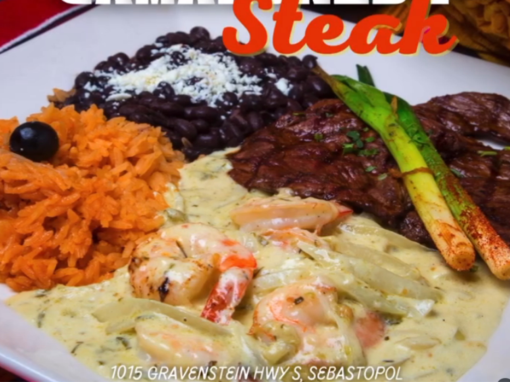 Creamy Camarones & Steak.