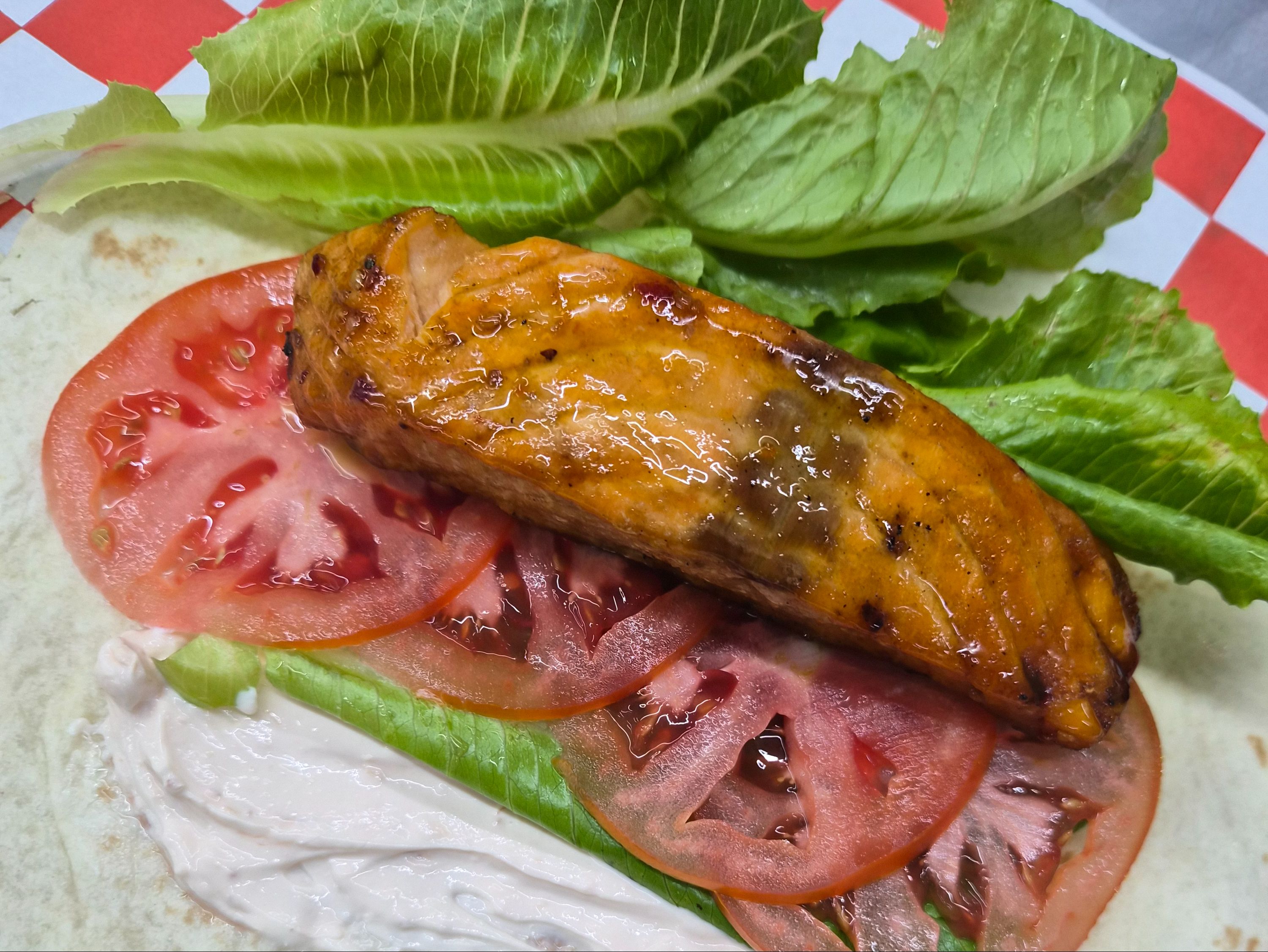SMOKED SALMON WRAP w/ FRIES.