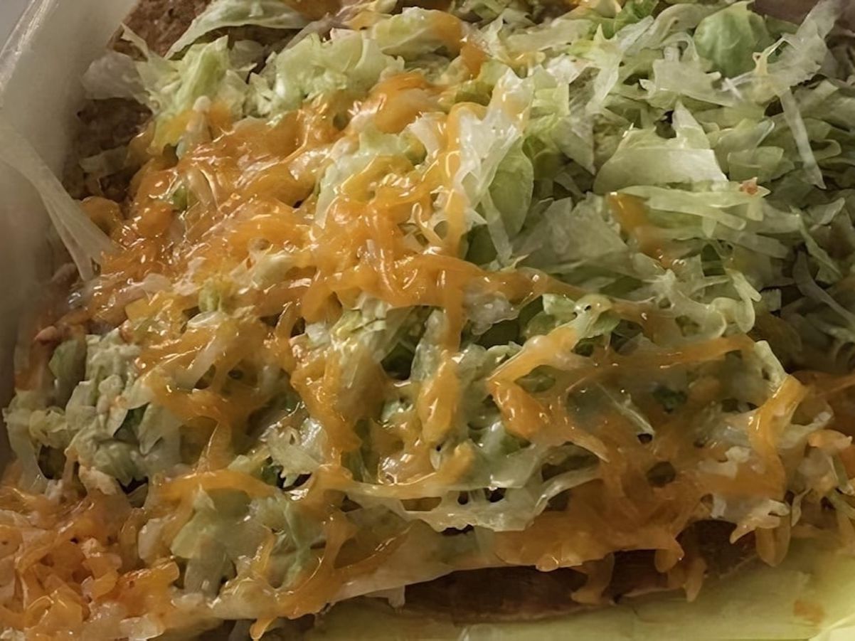 #2. Bean Tostada, Cheese Enchilada