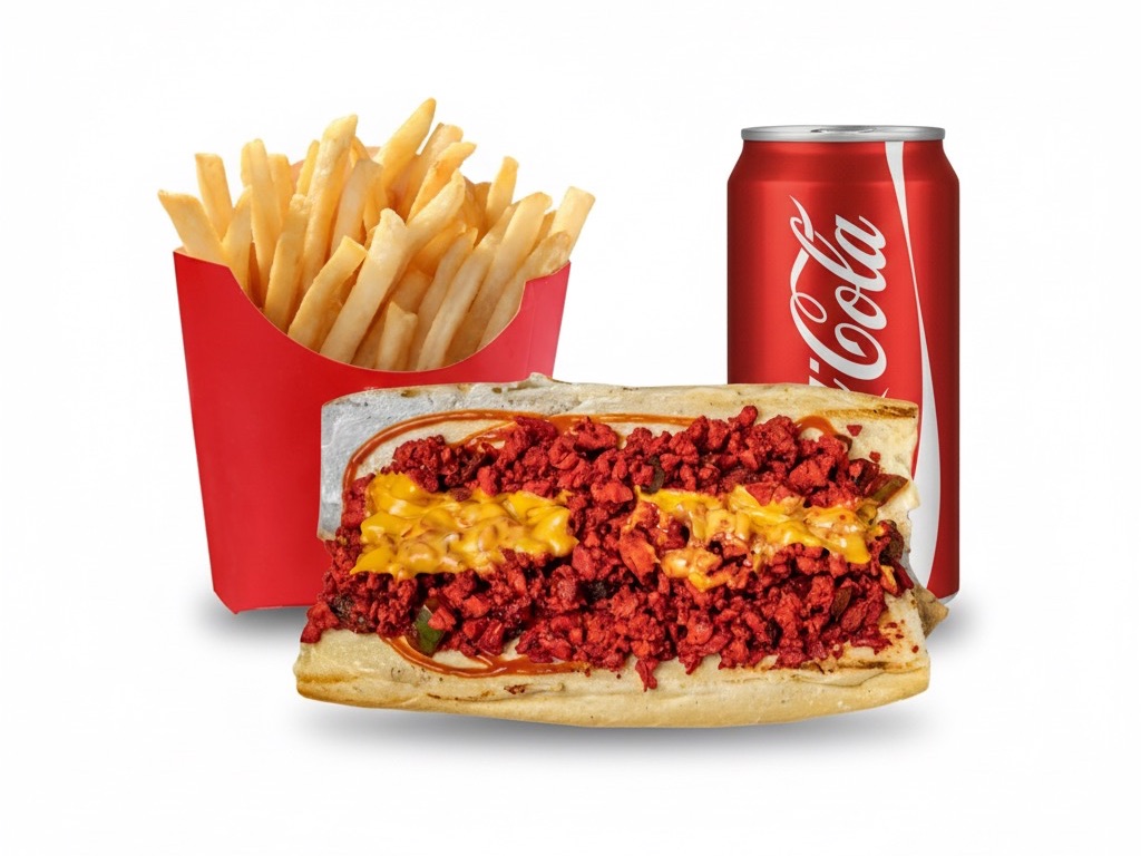 Chicken Chopped Cheese Meal.