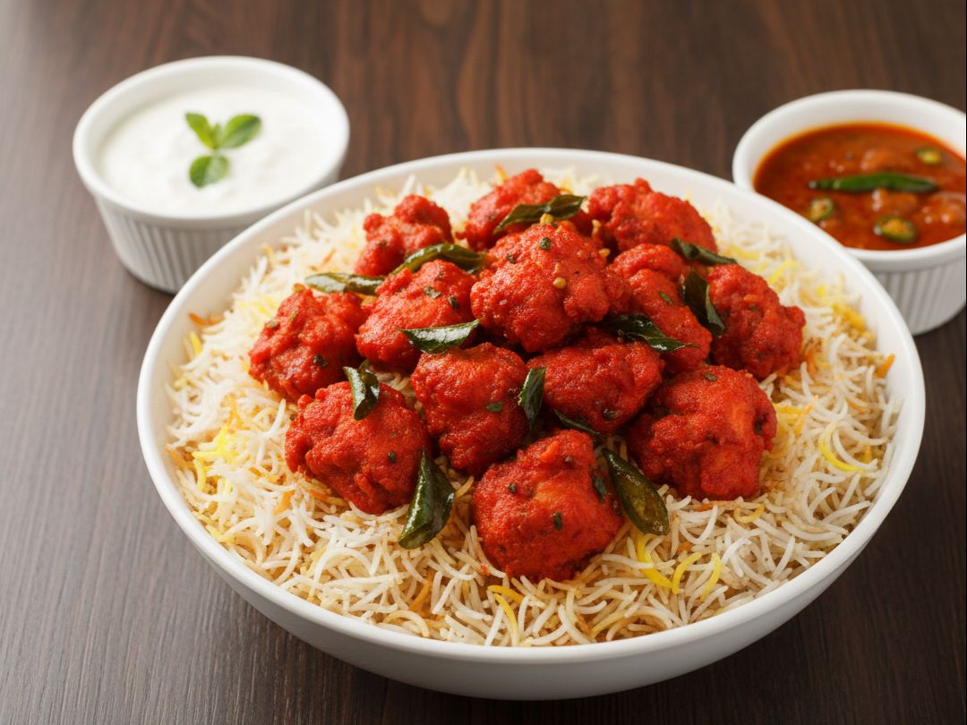 Chicken 65 Biryani.