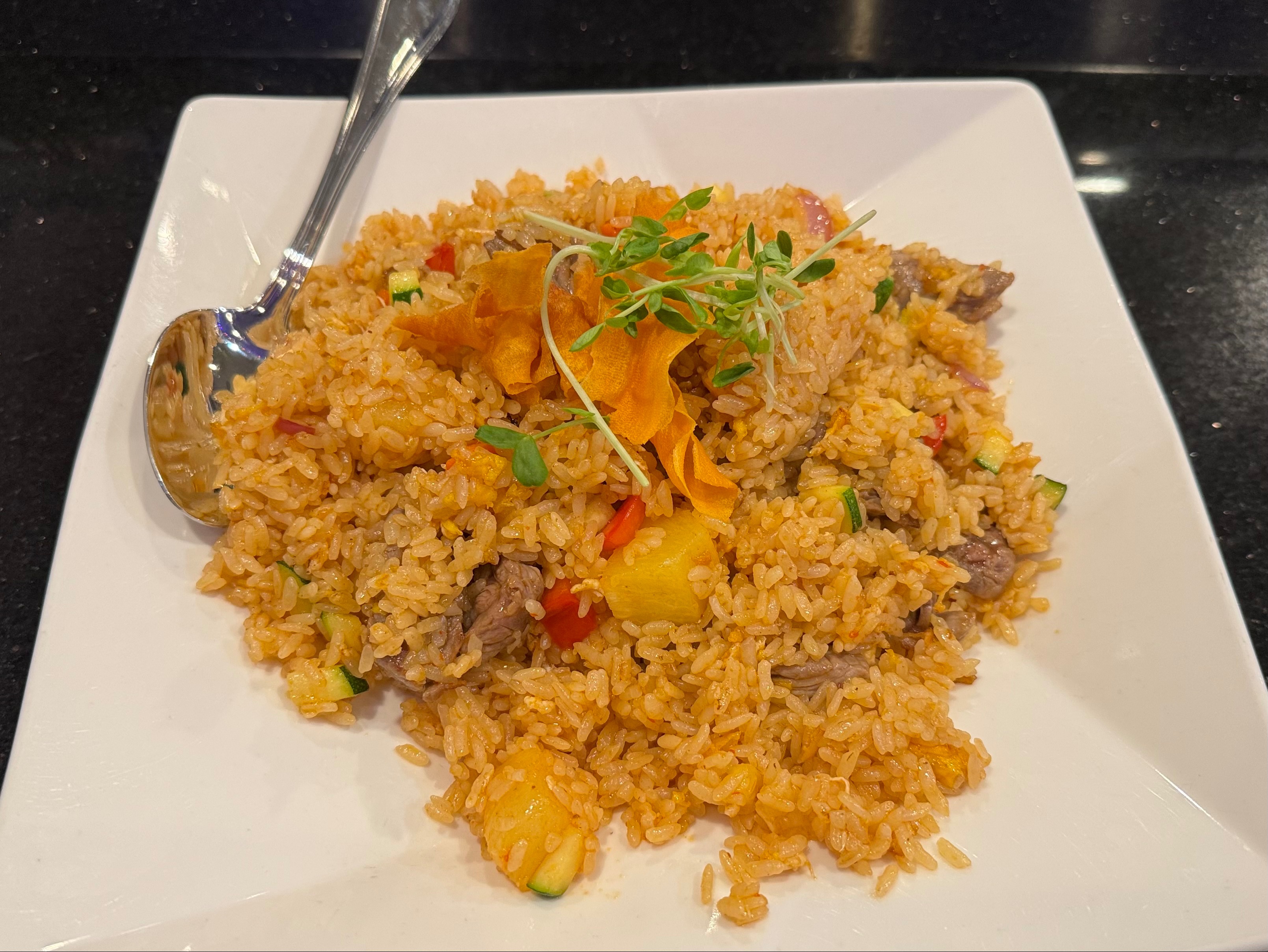 Pineapple Fried Rice With Beef.