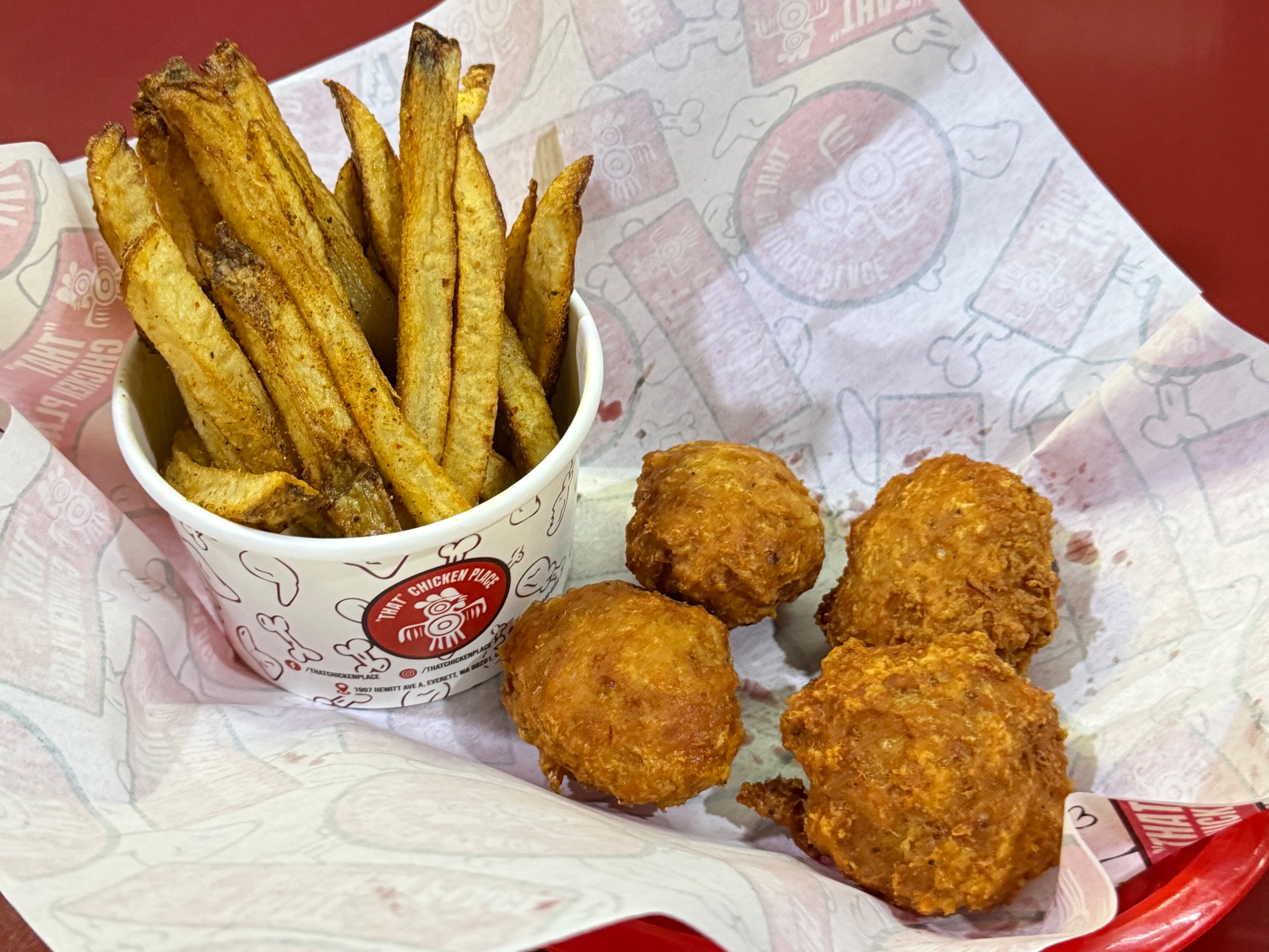 Chicken Nuggets With Fries or Tots.