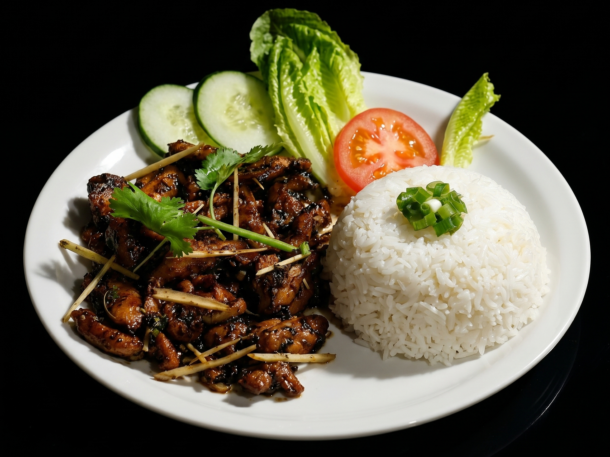 E21. Lemongrass Chicken With Steamed Rice.
