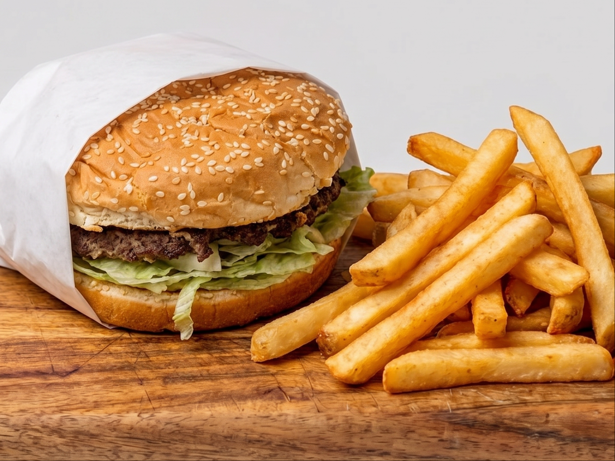 Hamburger & Fries.