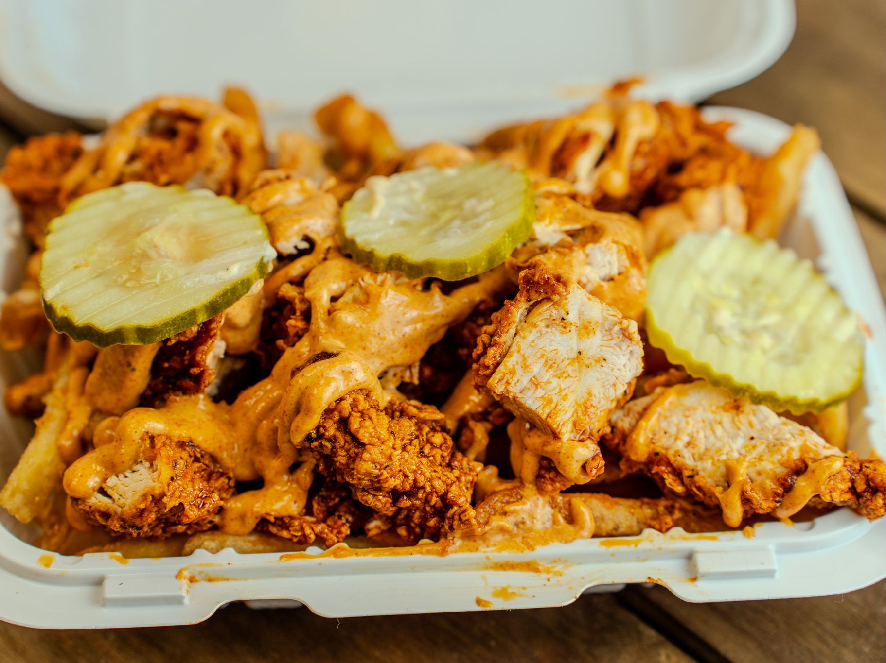 Hot Chicken Loaded Fries.