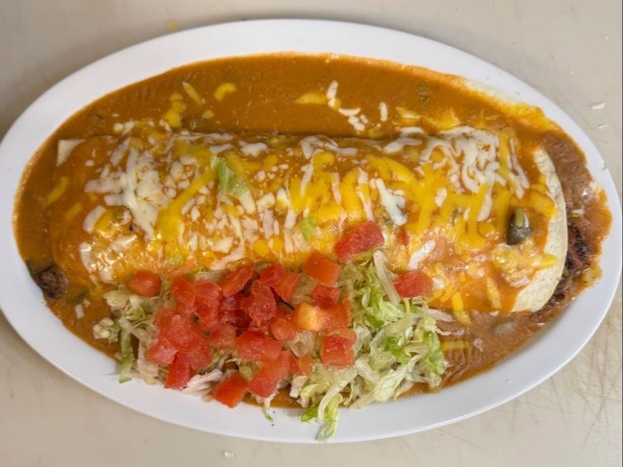 Chicken deluxe burrito.
