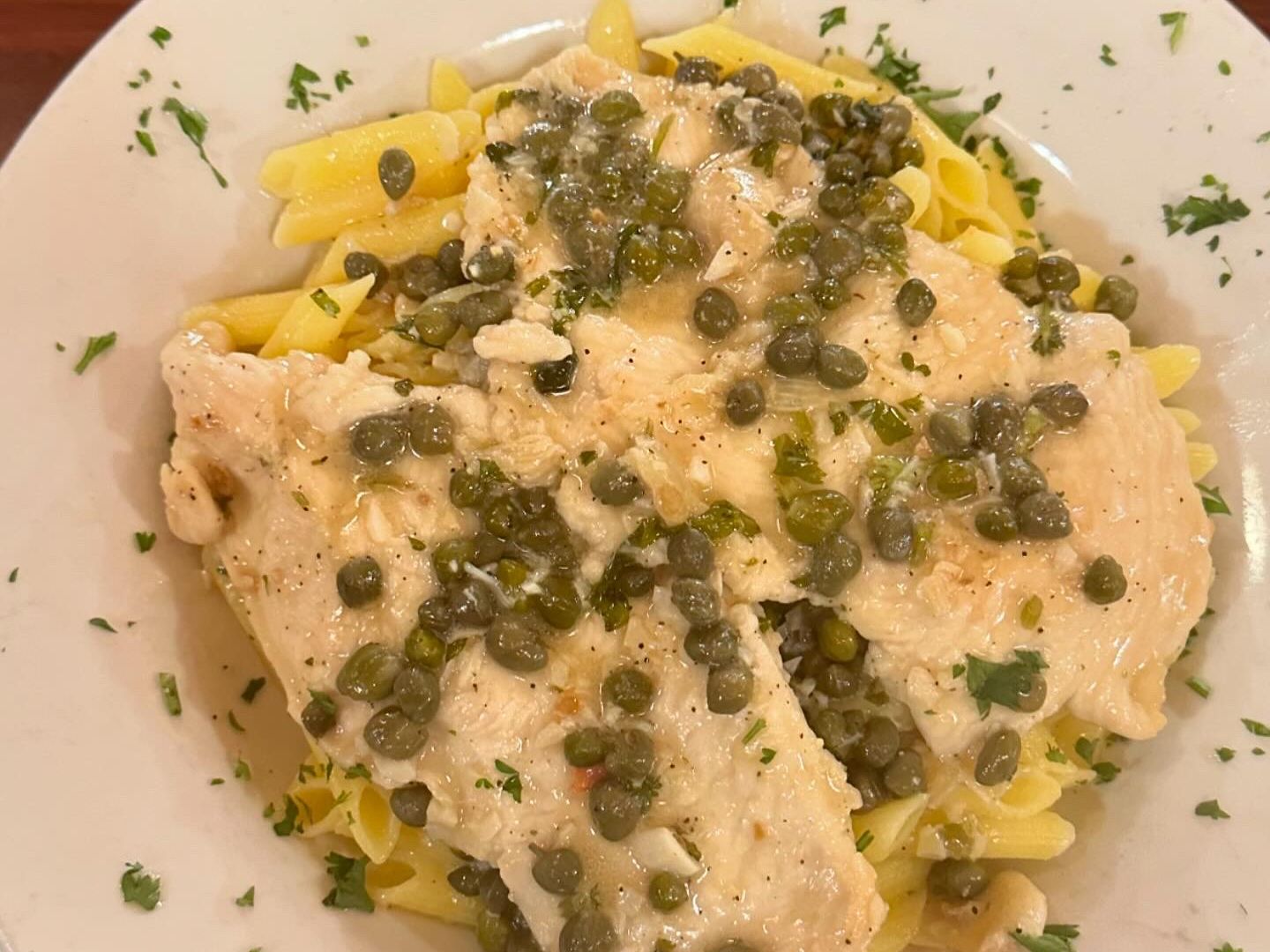 Wednesday Chicken Piccata Dinner.
