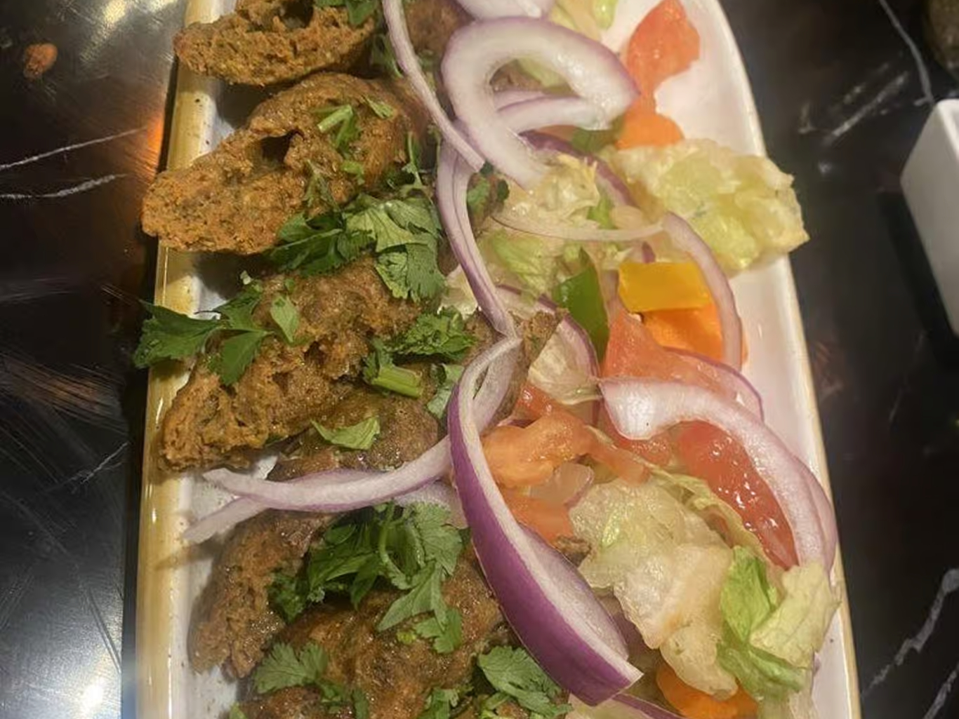 Lamb Seekh Kebab.