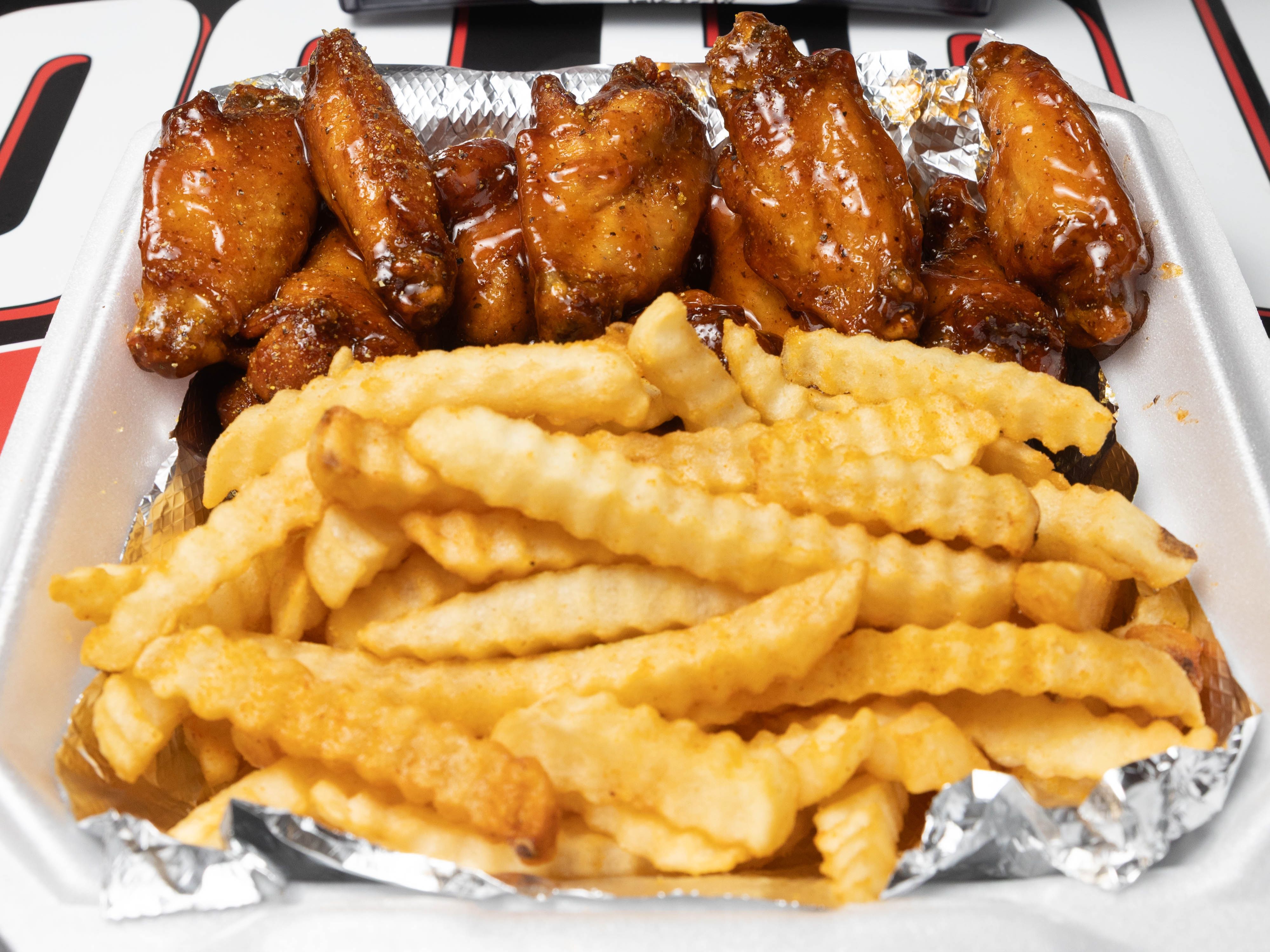 20pc Wings, Fries and Drink.