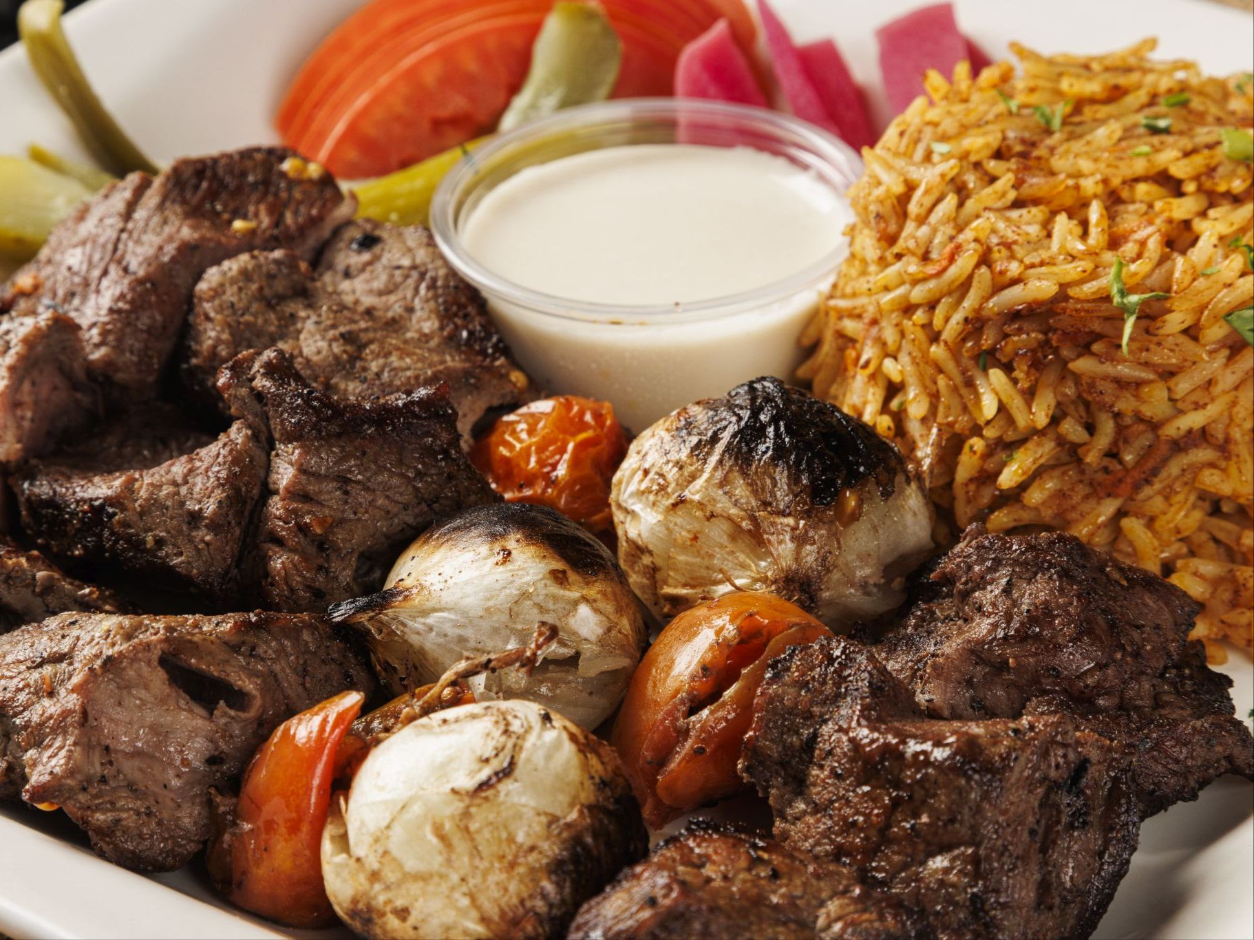 Beef Kabab Plate.