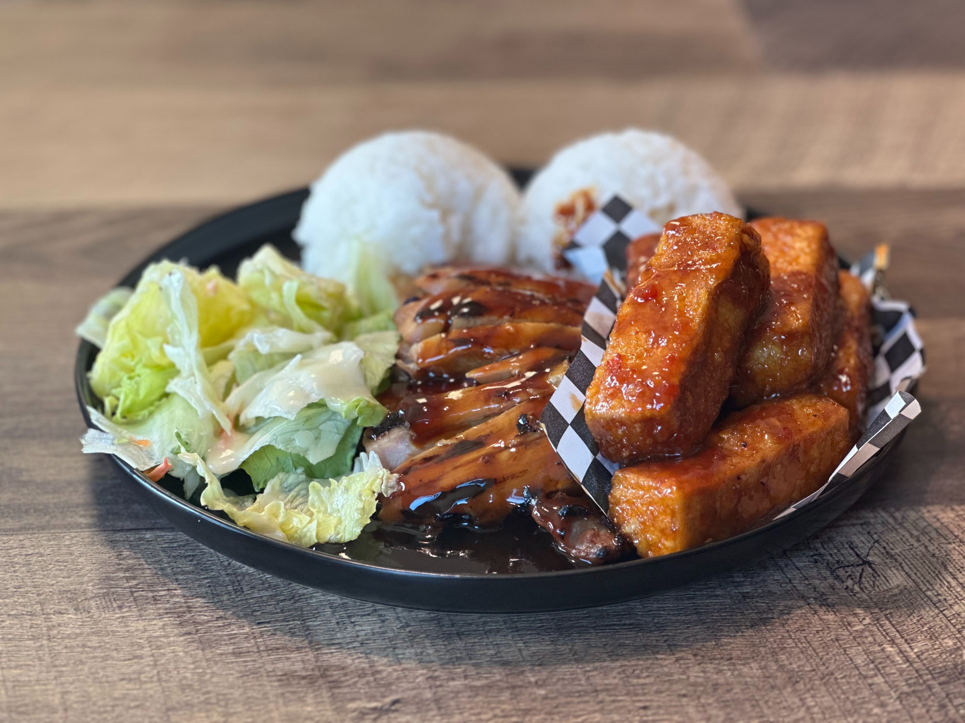 C12- Teriyaki Chicken & Spicy Tofu.
