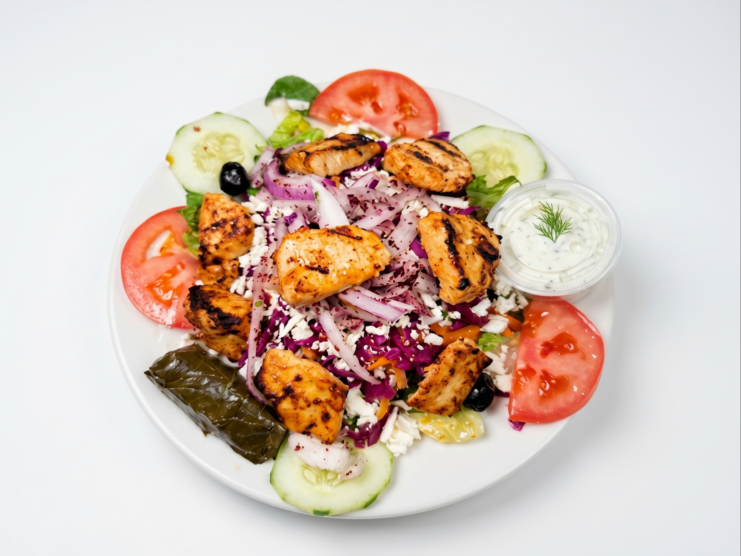 Small Greek Salad W/ Ch. Shish