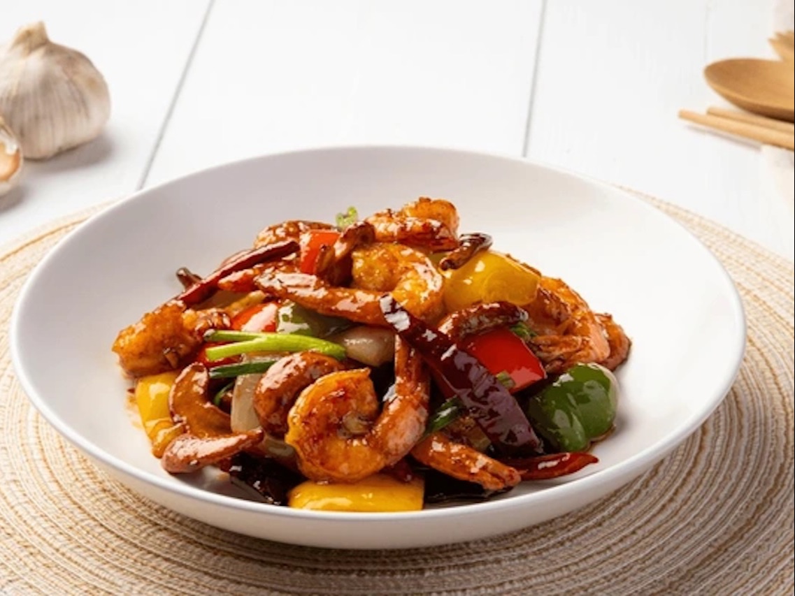 CHILLI GARLIC SHRIMP.