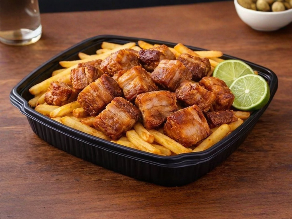 Crispy Chicharron & Fries.