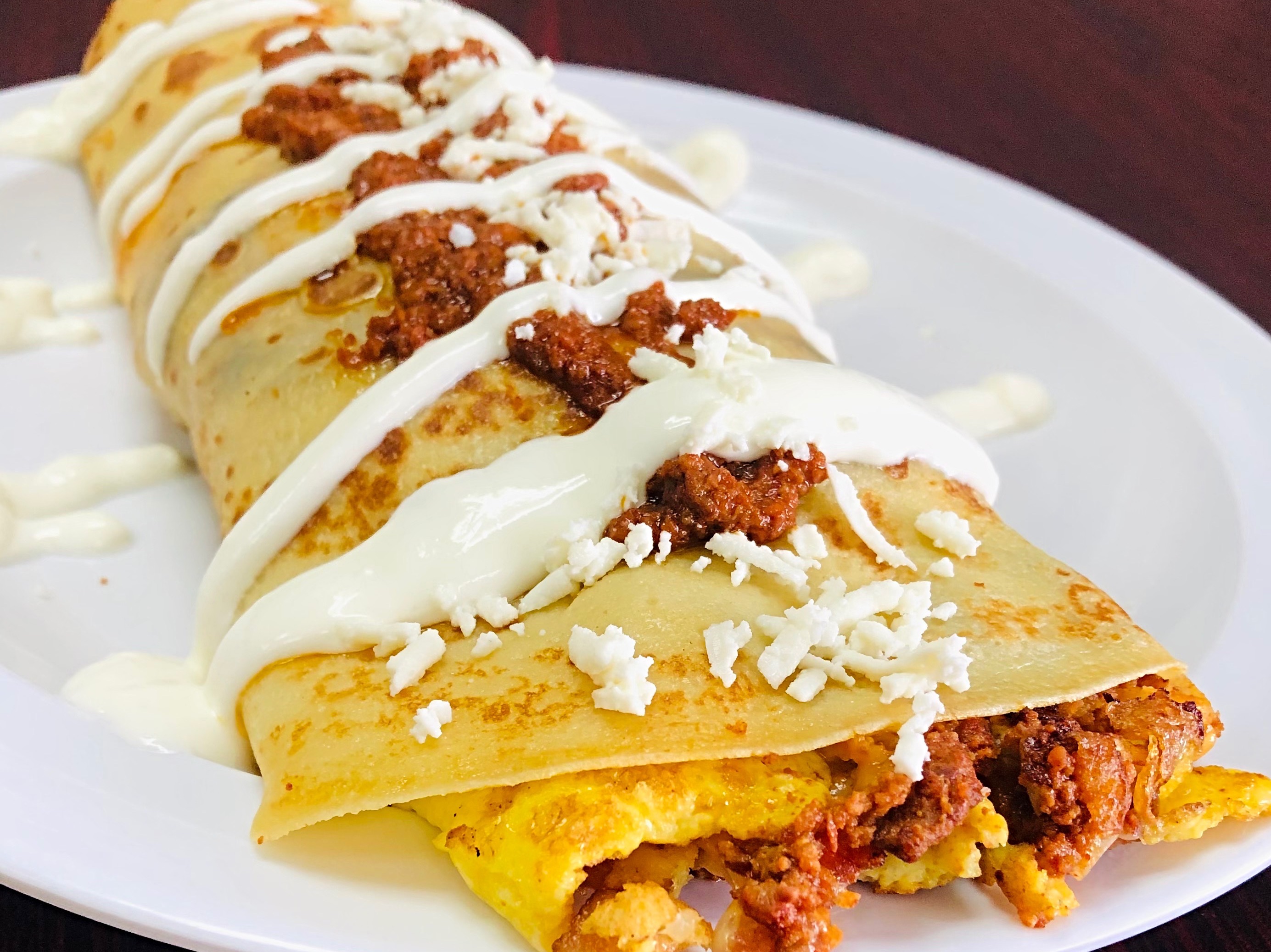 Chorizo Crepe.