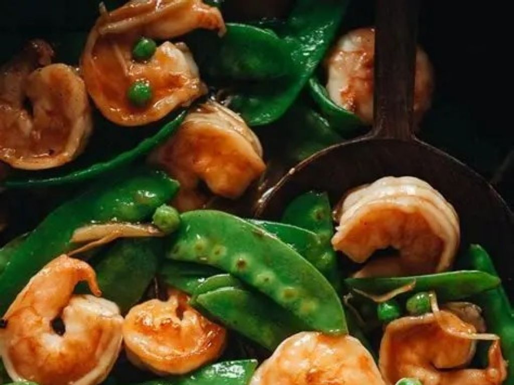 Shrimp w/ Pea Pods / Tôm xào đậu Hà Lan / 豌豆荚虾.