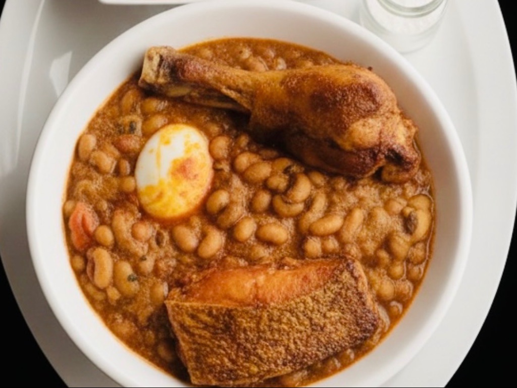 Beans Stew and Chicken or fish alone.