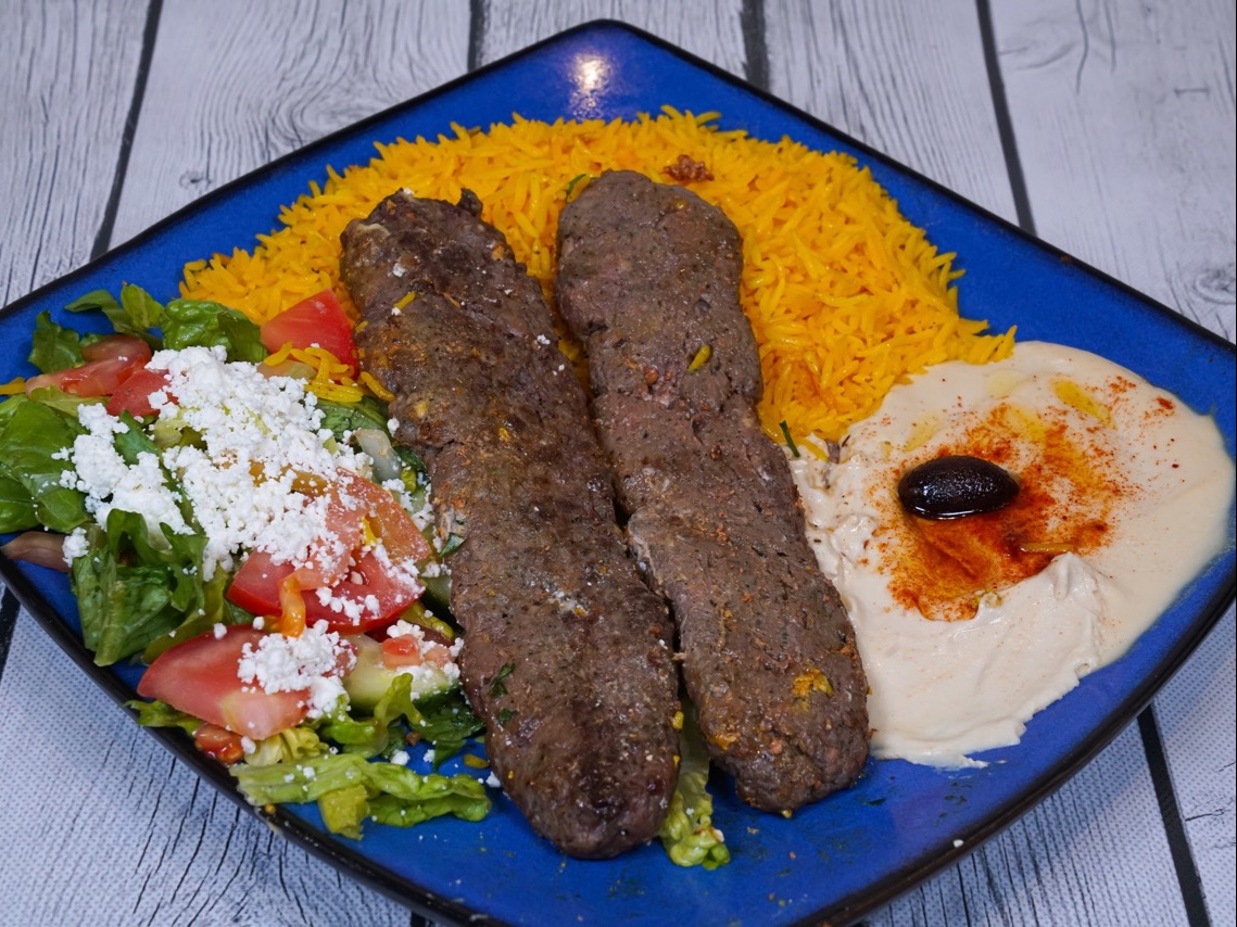 Kafta Kebab Plate.
