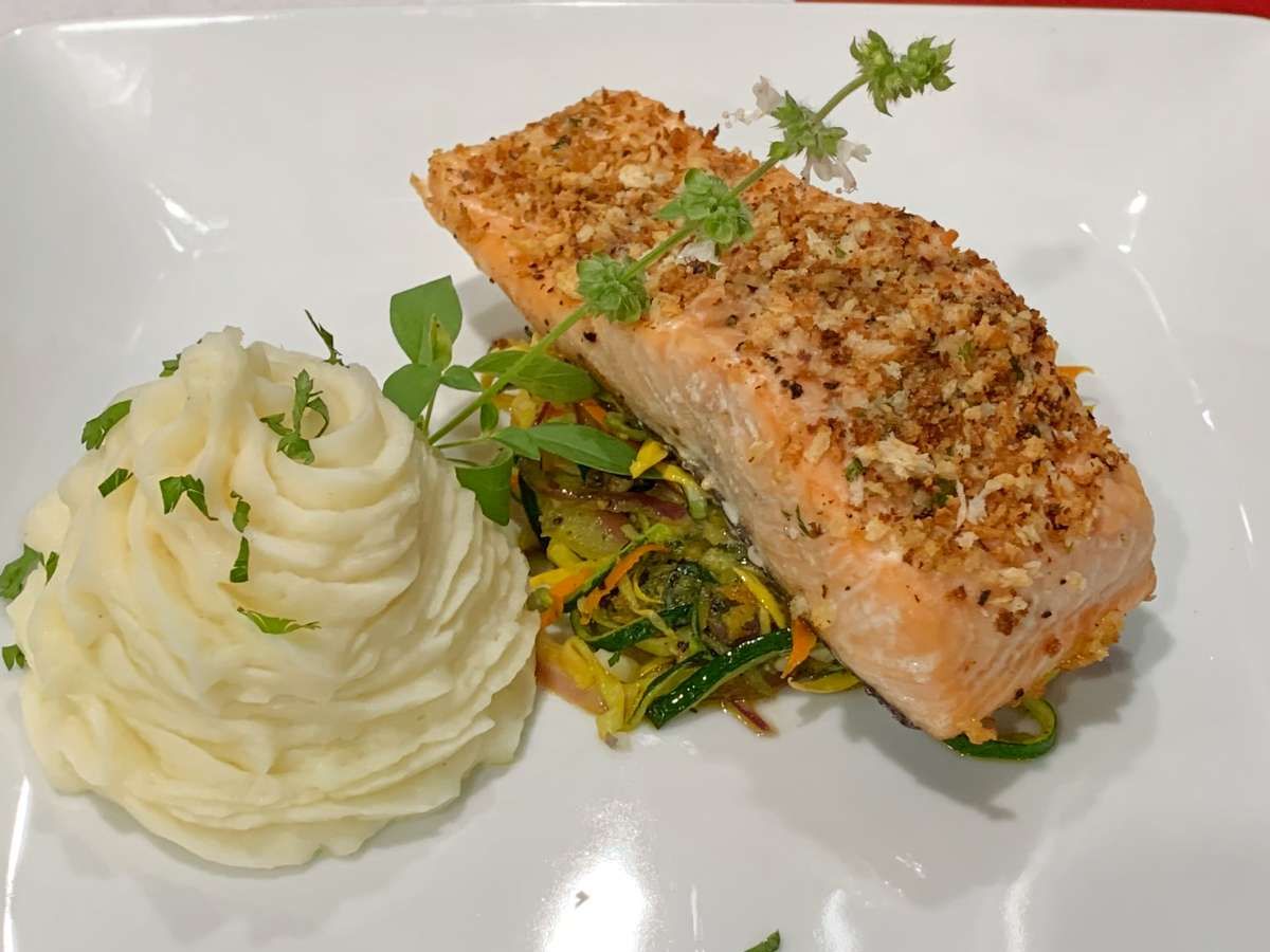 Crispy Crusted Salmon.