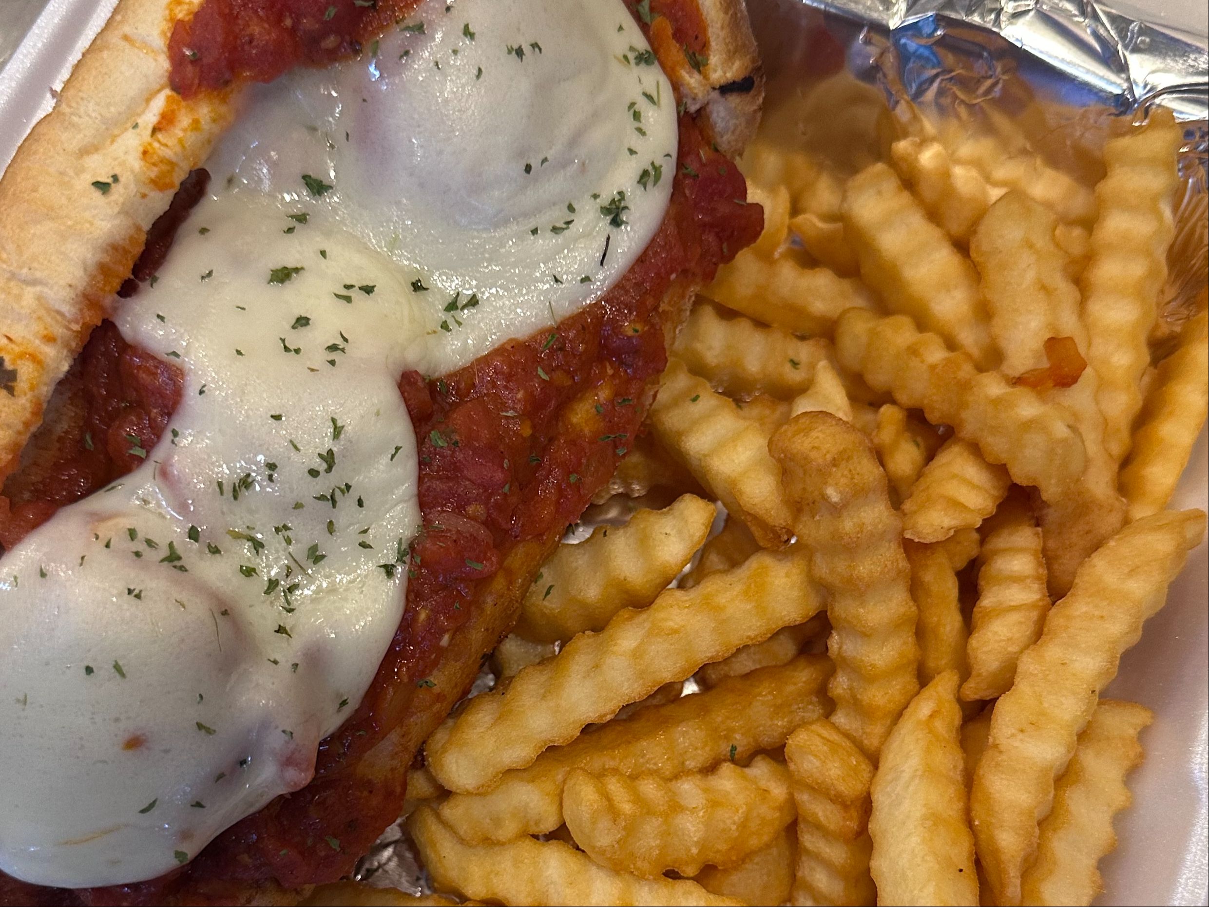 Mama's Meatball Sub W/Fries.