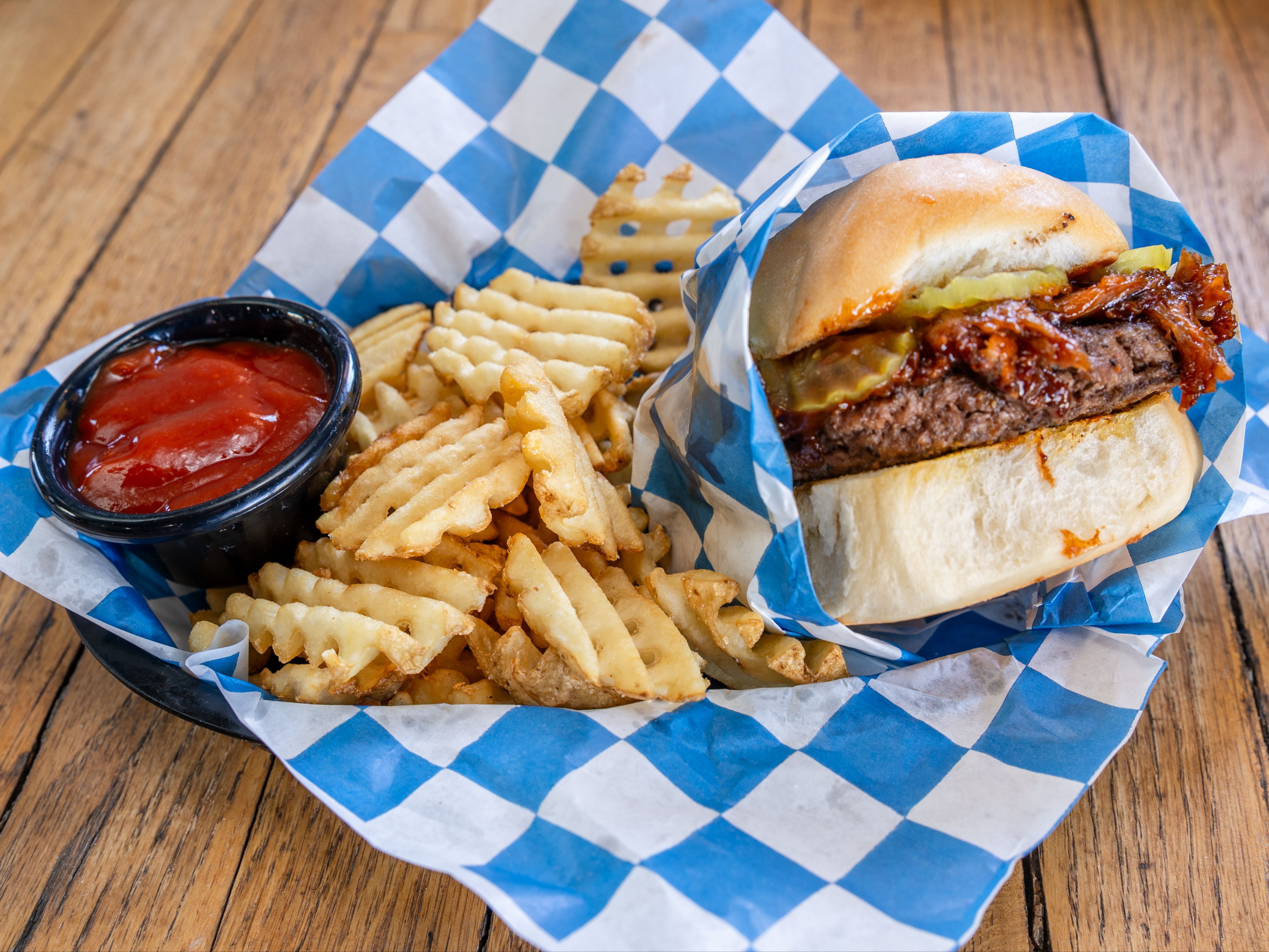 Best Dam BBQ Burger.