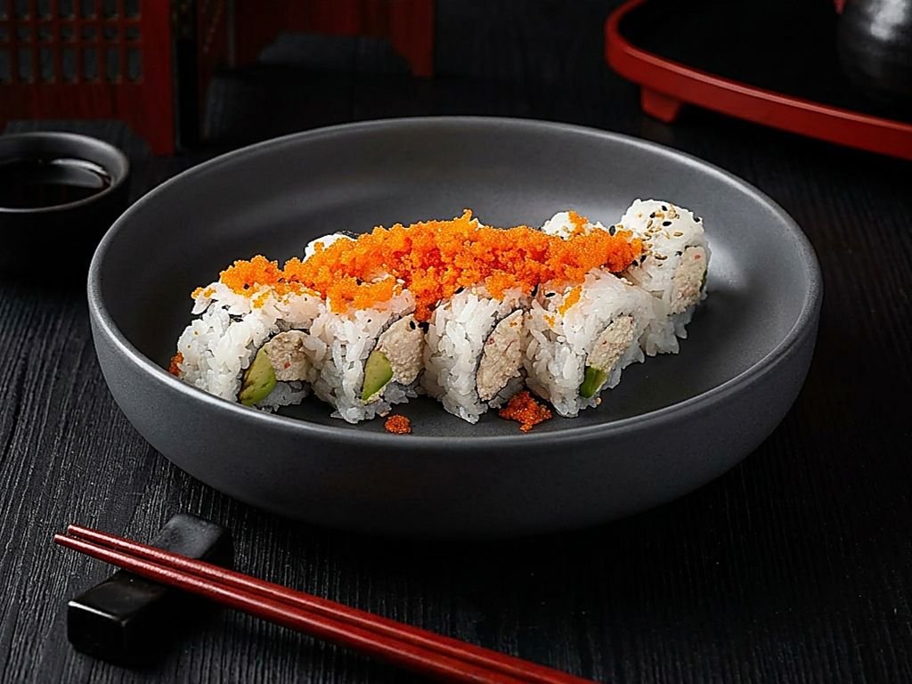 California Roll with Fish Eggs.