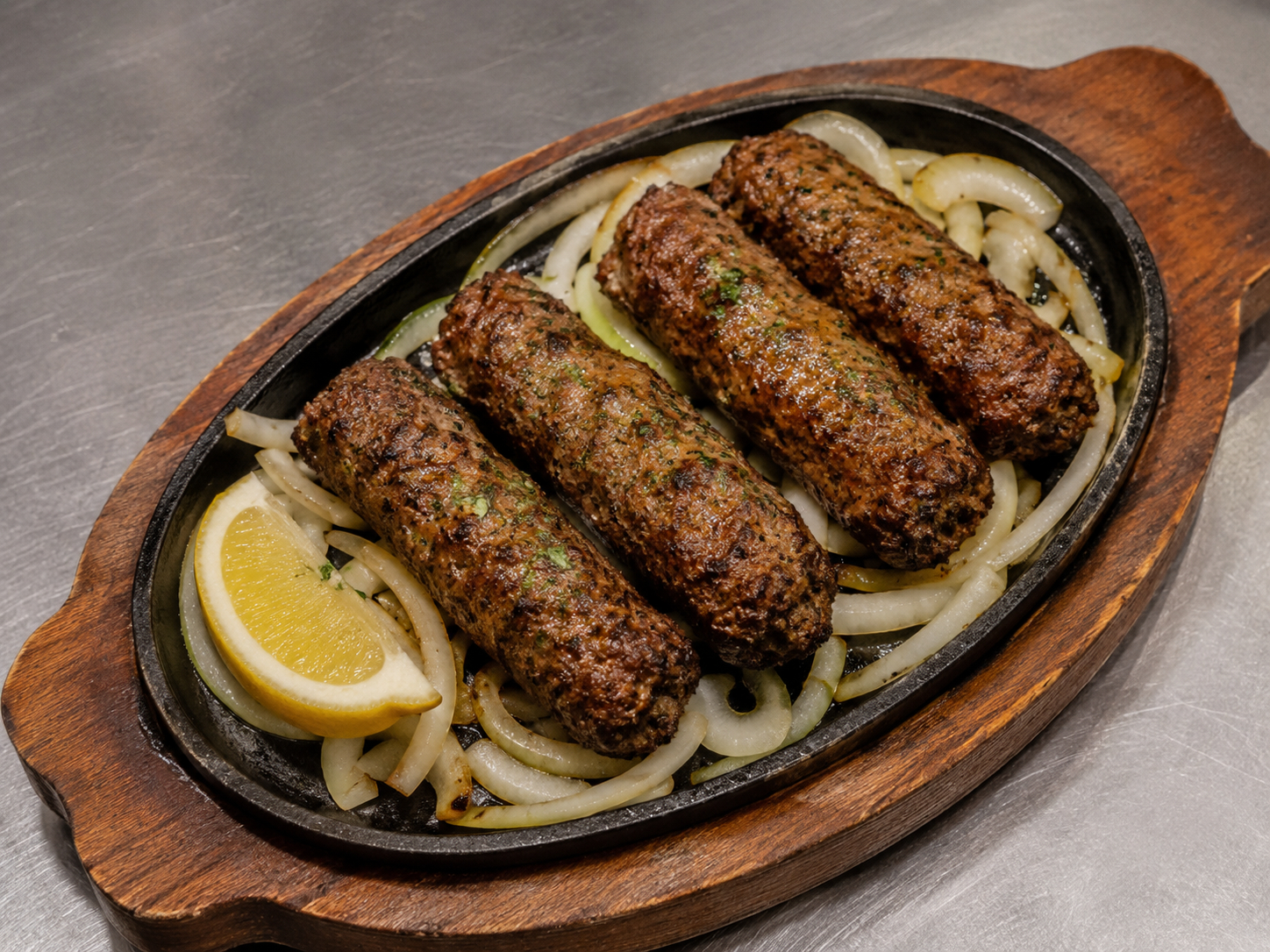 Lamb Seekh Kebab.