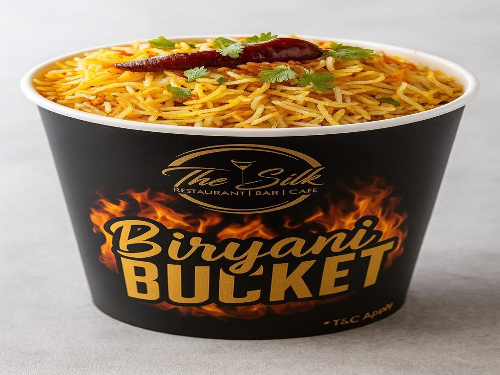 Boneless Chicken Bucket Biryani.