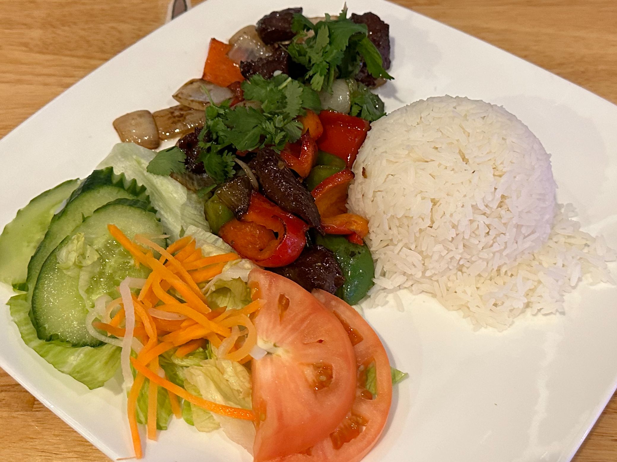 A6. Rice Plate with Stir Fried Vegetable.