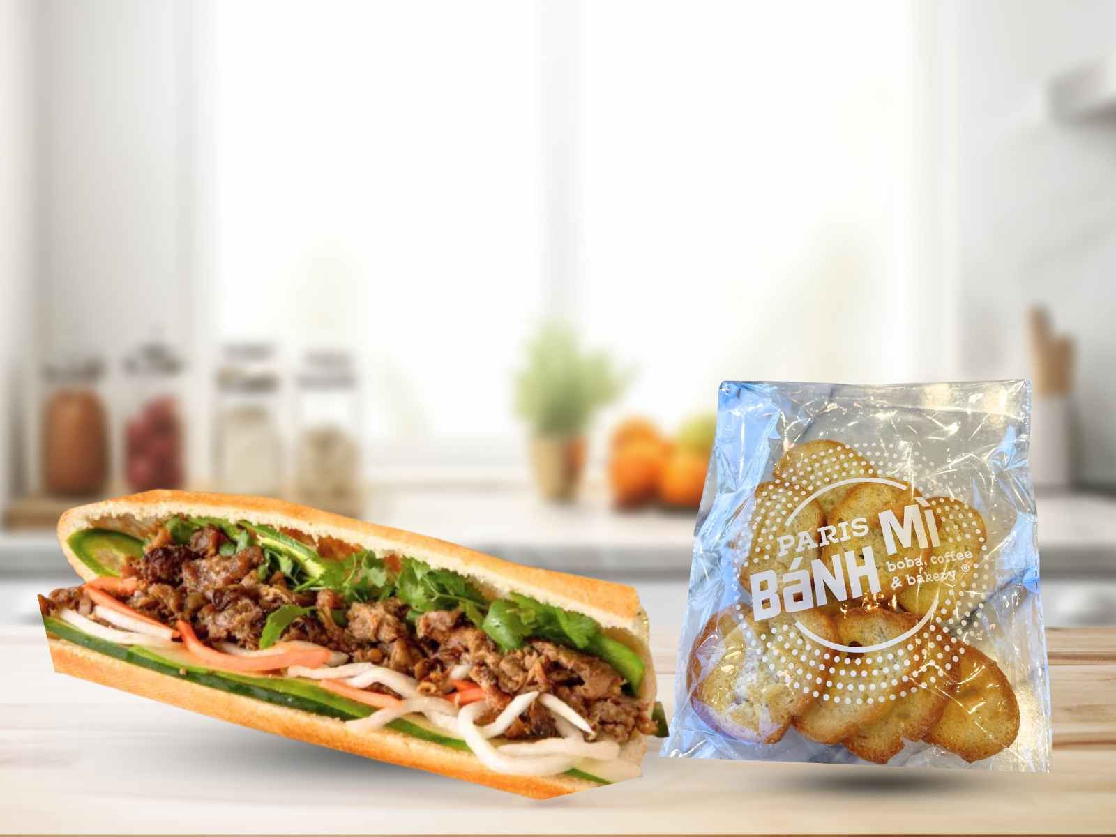Banh Mi /w Chips Entree Grilled Pork / Bánh Mì Thịt Nướng.