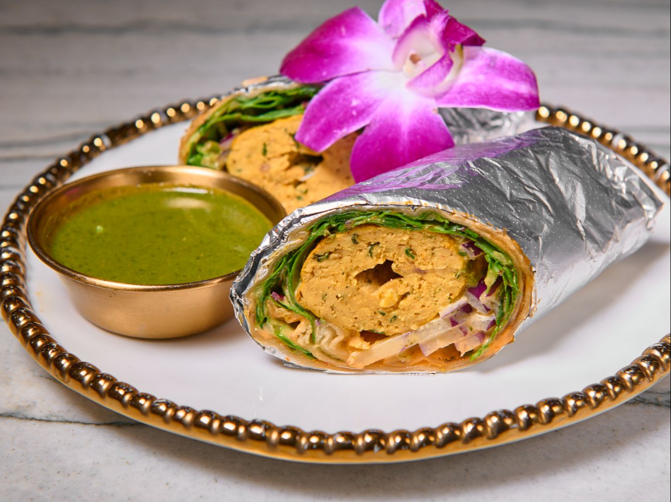 Chicken Seekh Kabab Kathi Roll.