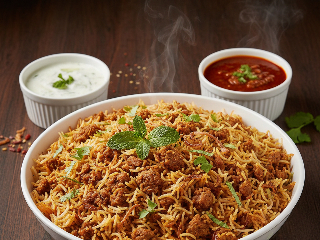 Lamb Keema Biryani.