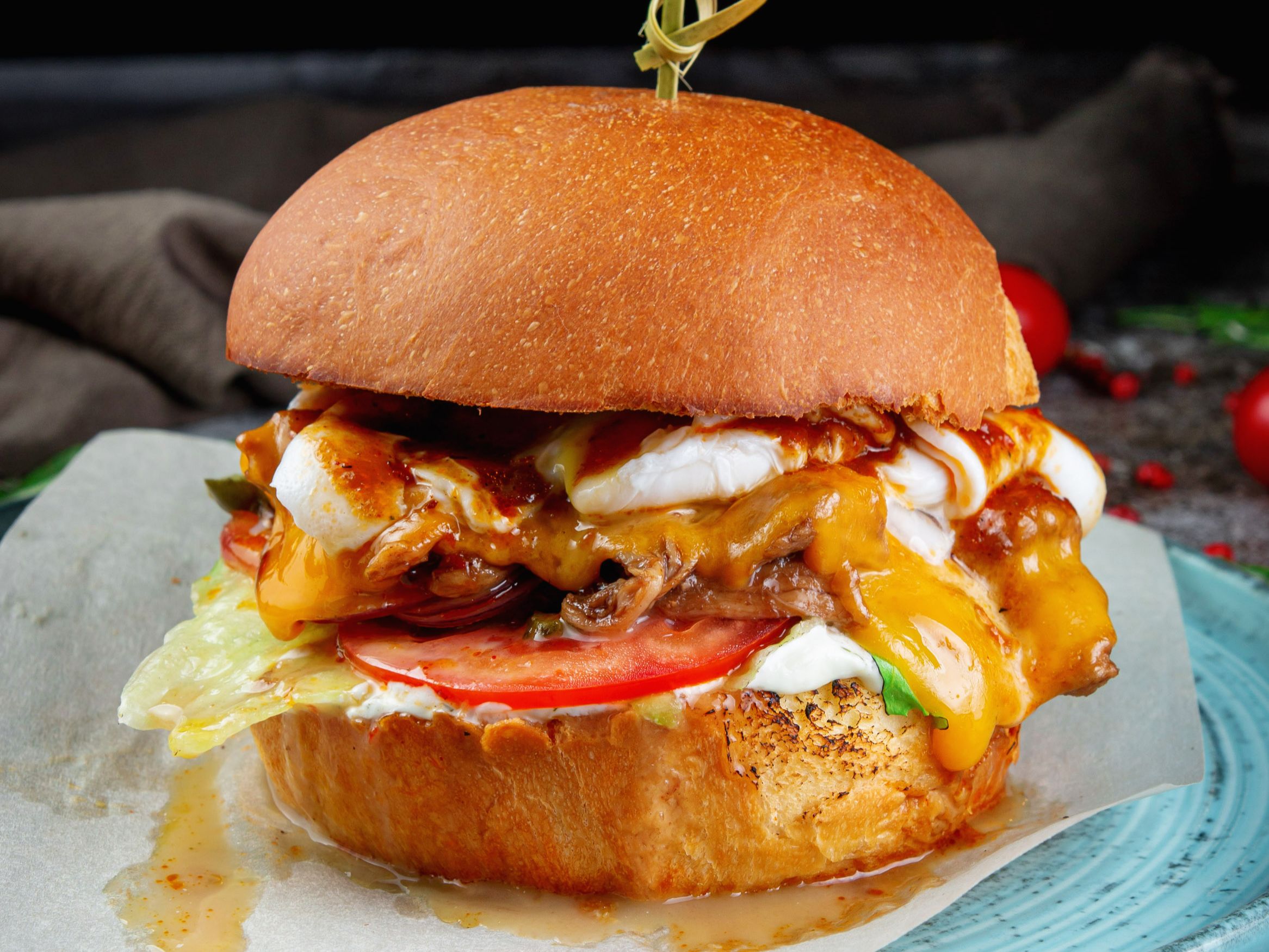 Angus Blue Bayou Burger.