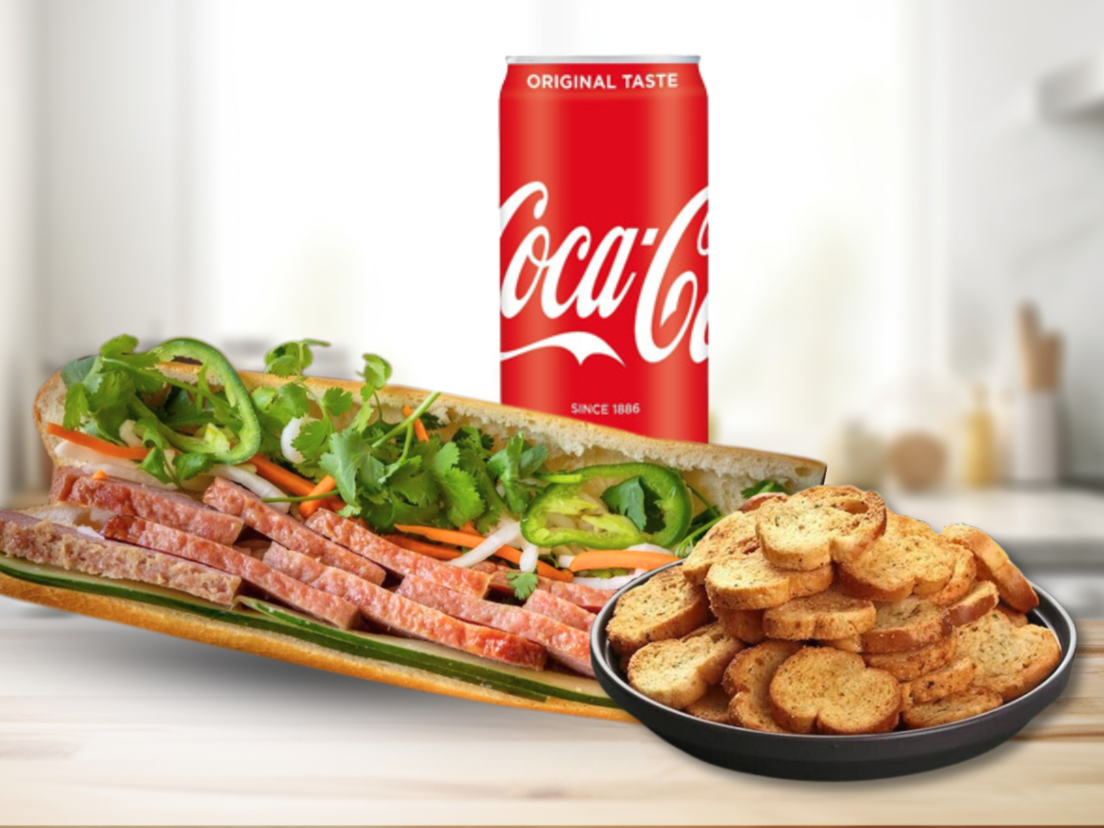 Mi-Meal Grilled Pork Patties / Bánh Mì Nem Nướng.