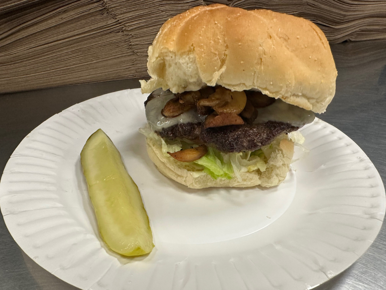 Mushroom & Swiss Burger (online)