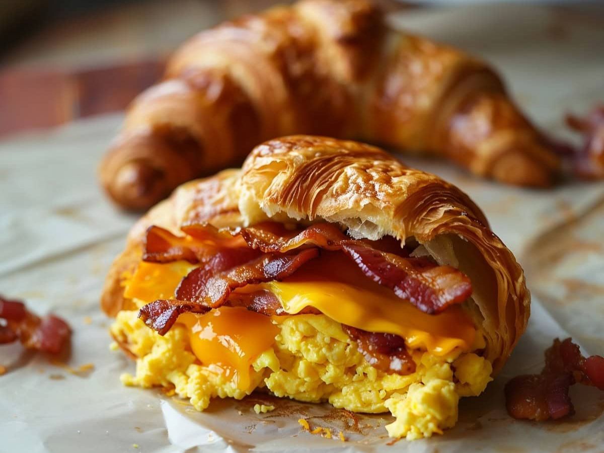 Bacon, Egg and Cheese on Croissant.