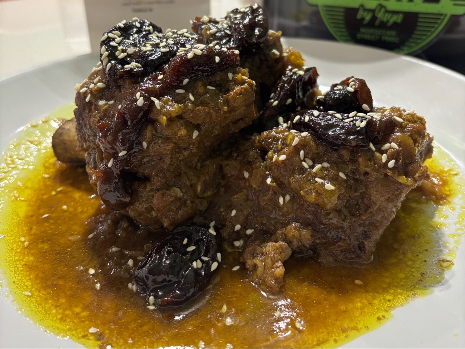 Beef and prunes tajine.
