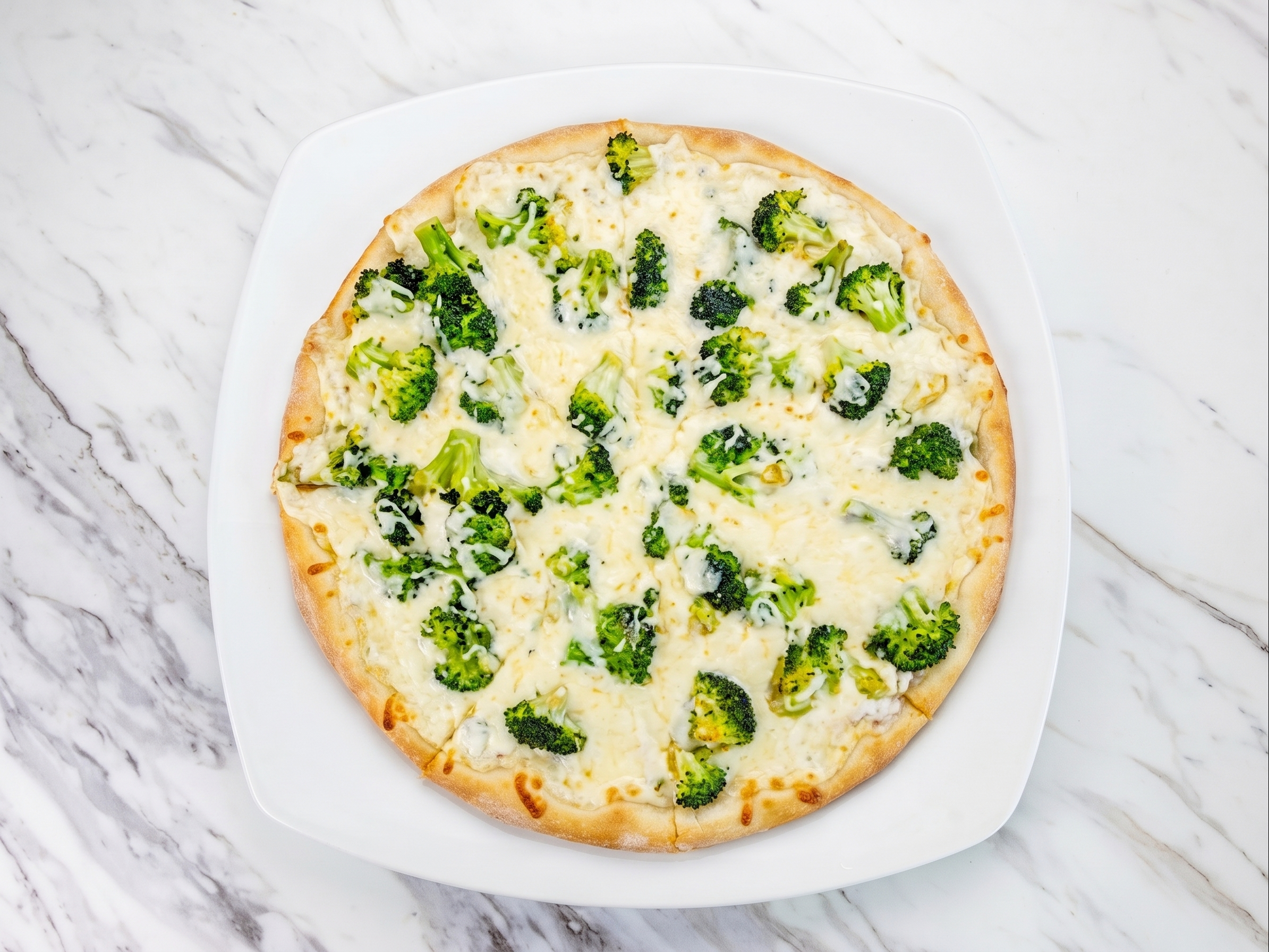 Broccoli White Pizza.