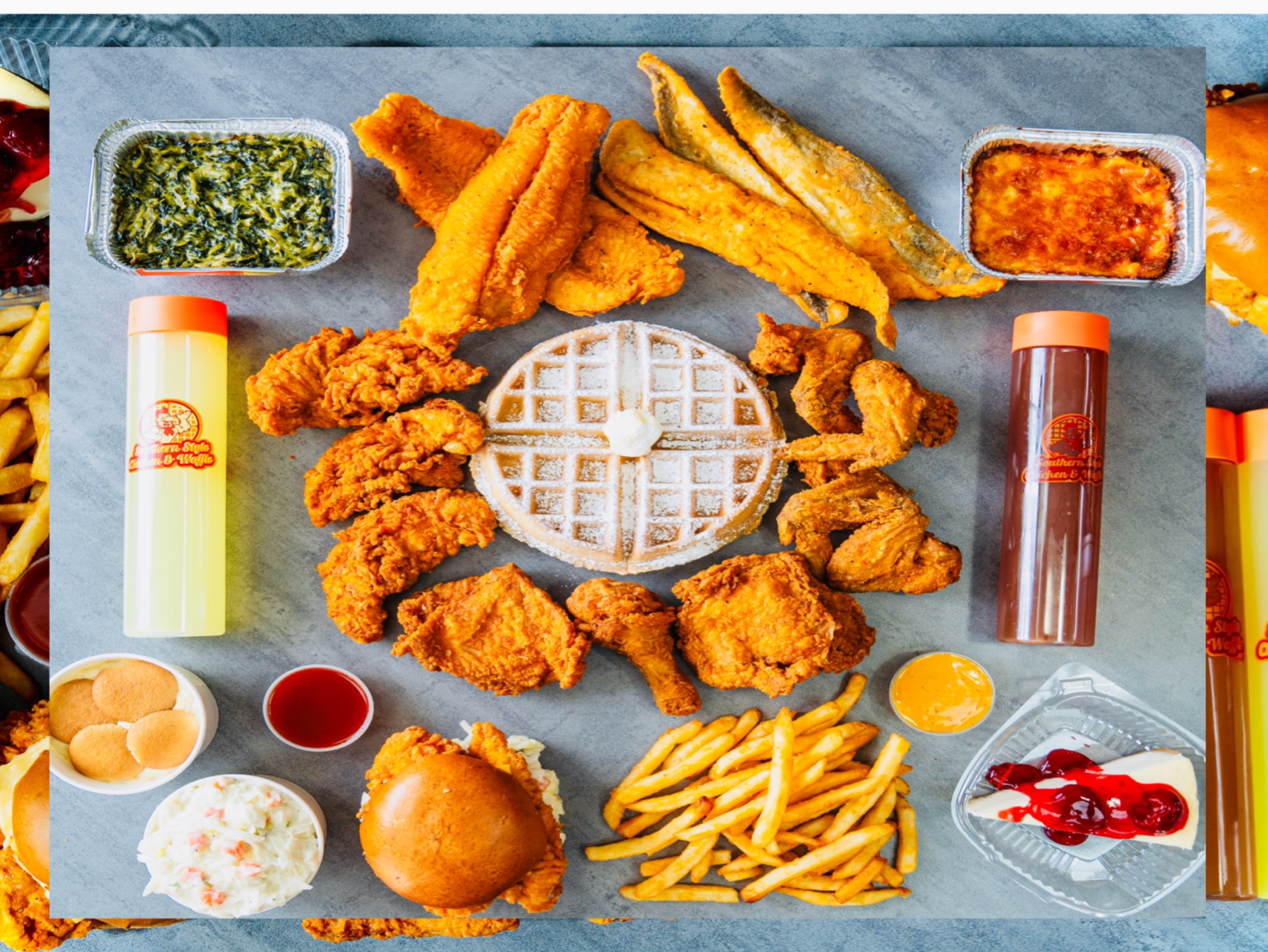 5 Pcs Chicken & 5 Pcs Catfish W/ 2 Sides.