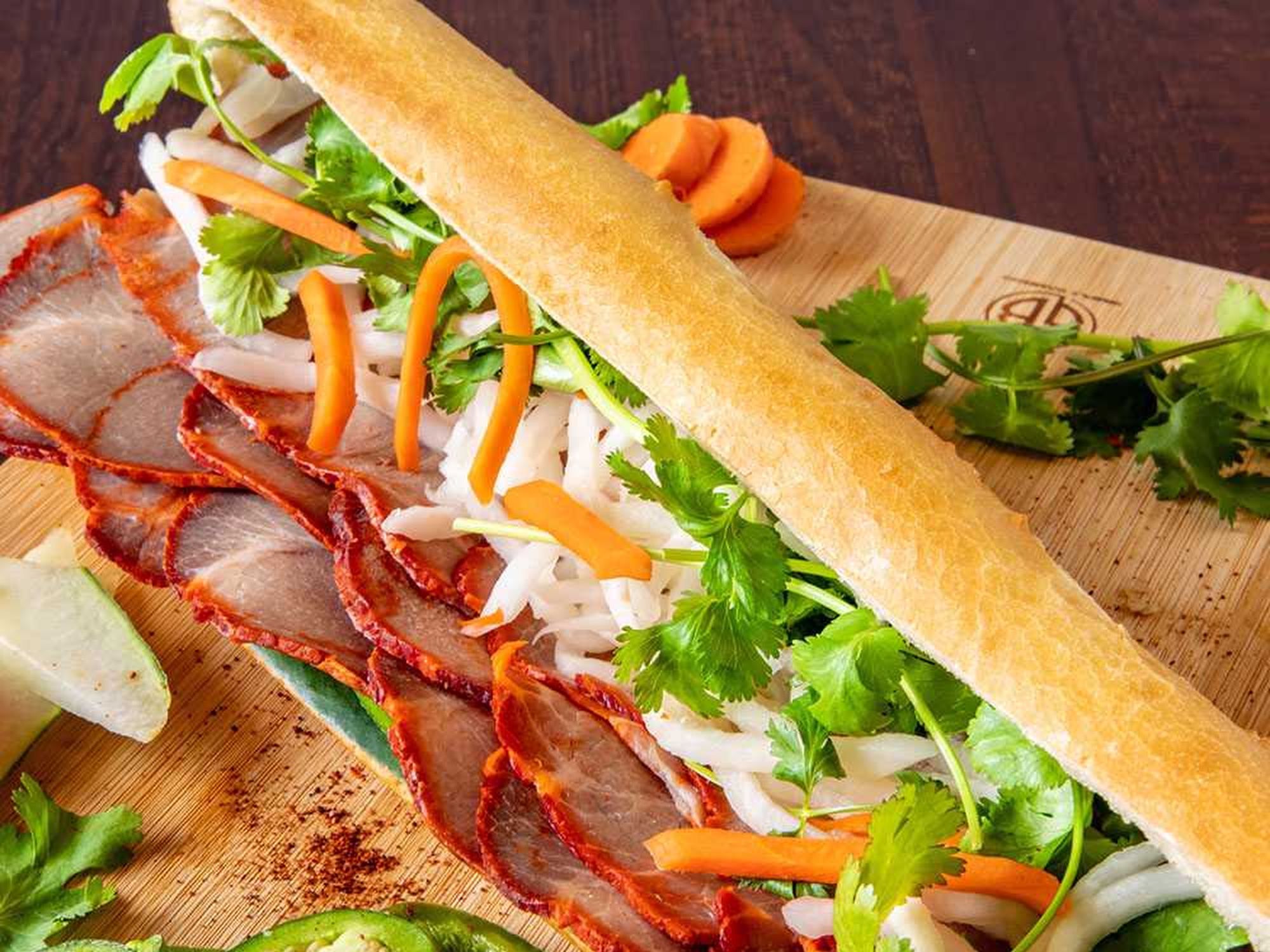 Banh Mi Pate Pork BBQ / Bánh Mì Patê Xá Xíu.