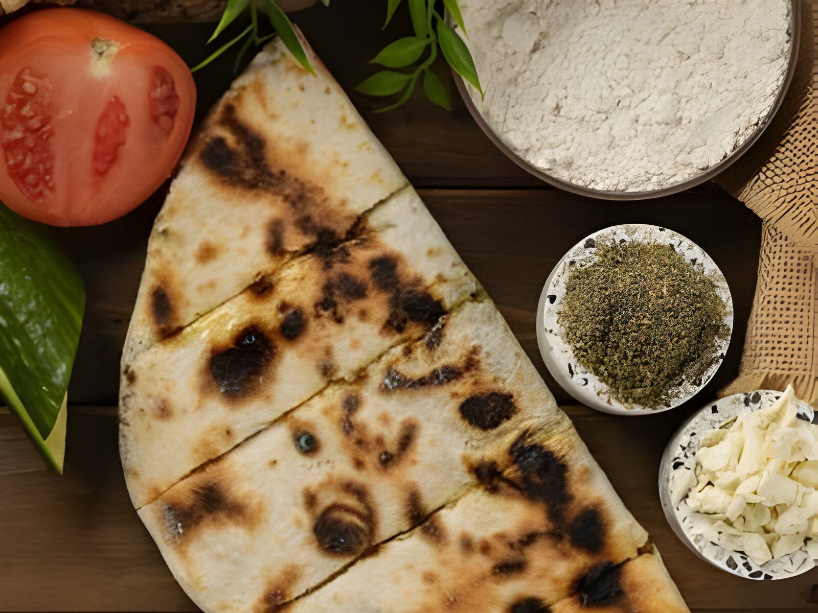 Yellow Cheese with Black Olives - Saj.