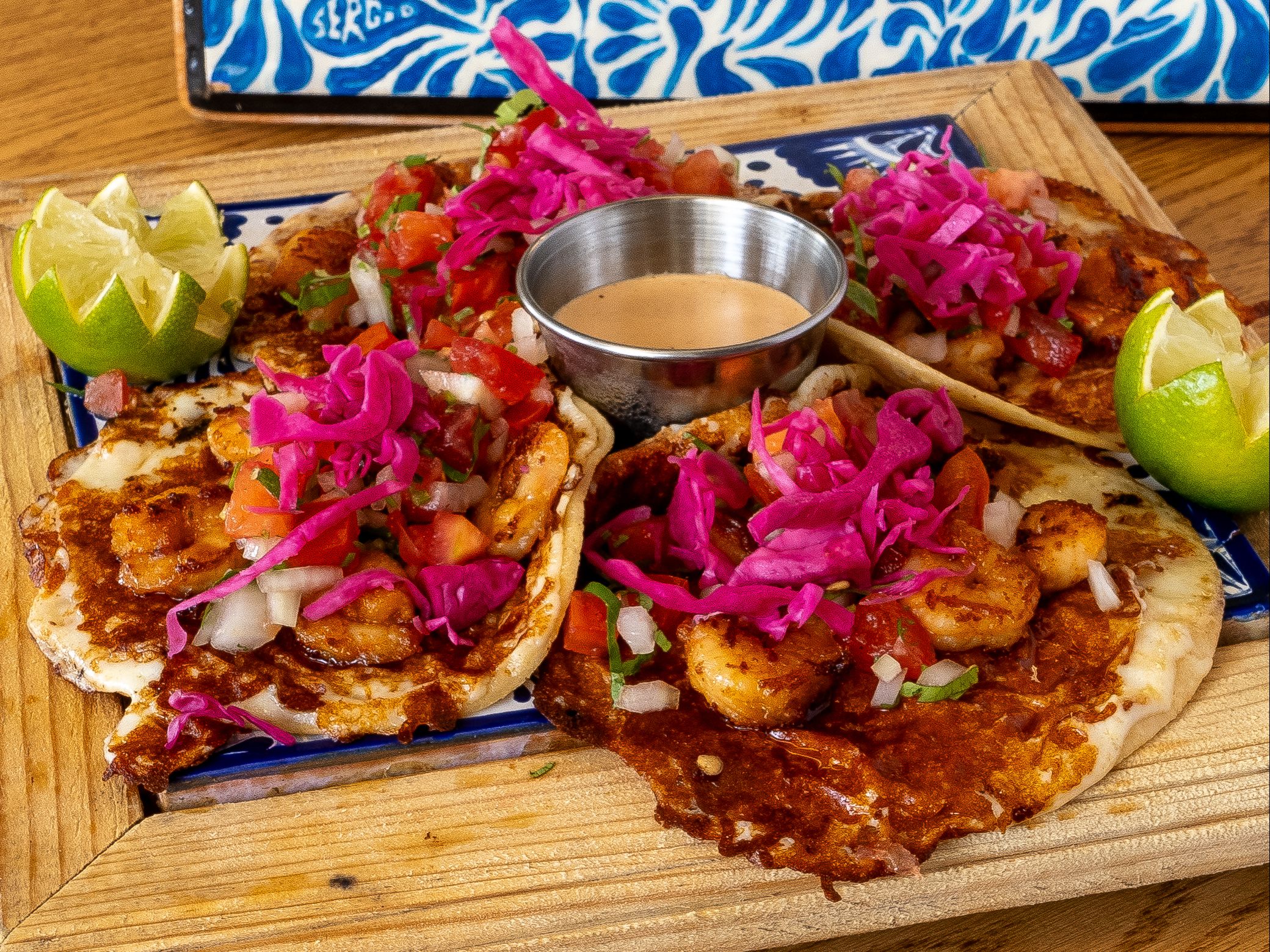 Shrimp (Camarón) Tacos.